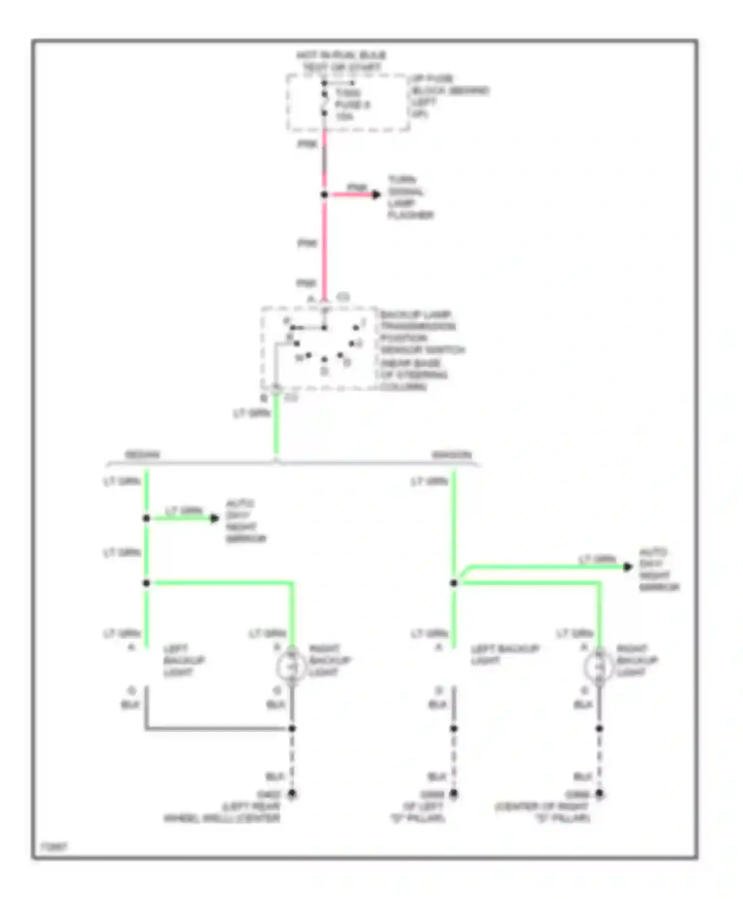 Wiring diagram left backup light for Chevrolet Caprice IV (1990-1996) (1 of 1)