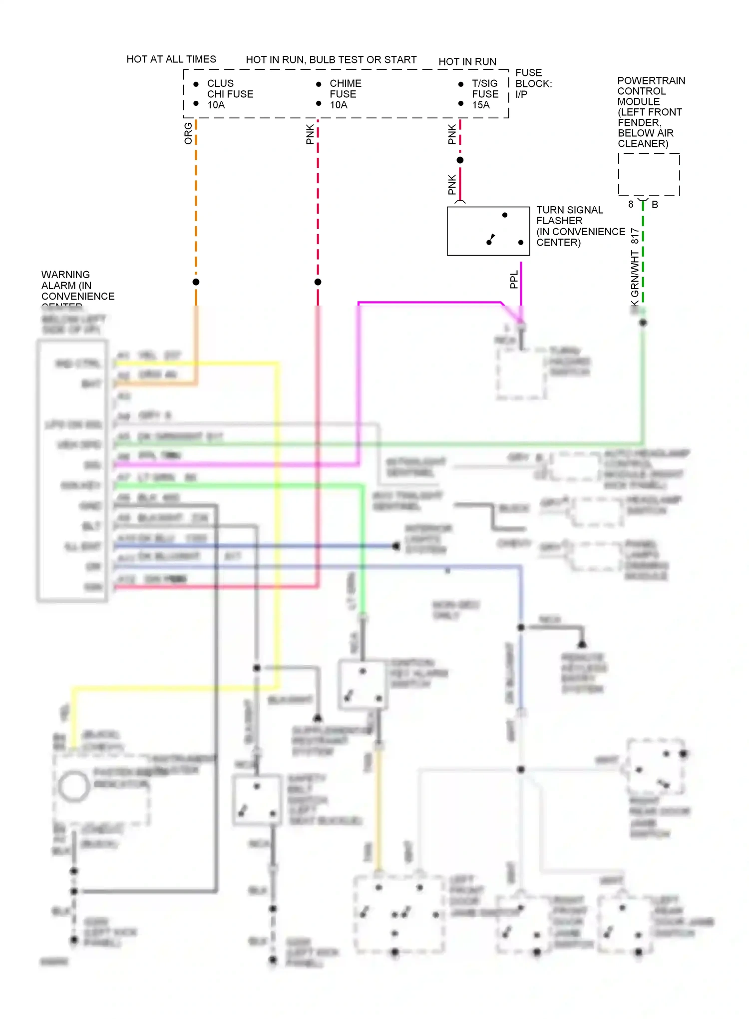 Chevrolet Caprice IV (1990-1996) panel lamps dimming module wiring diagram  (1 of 1)