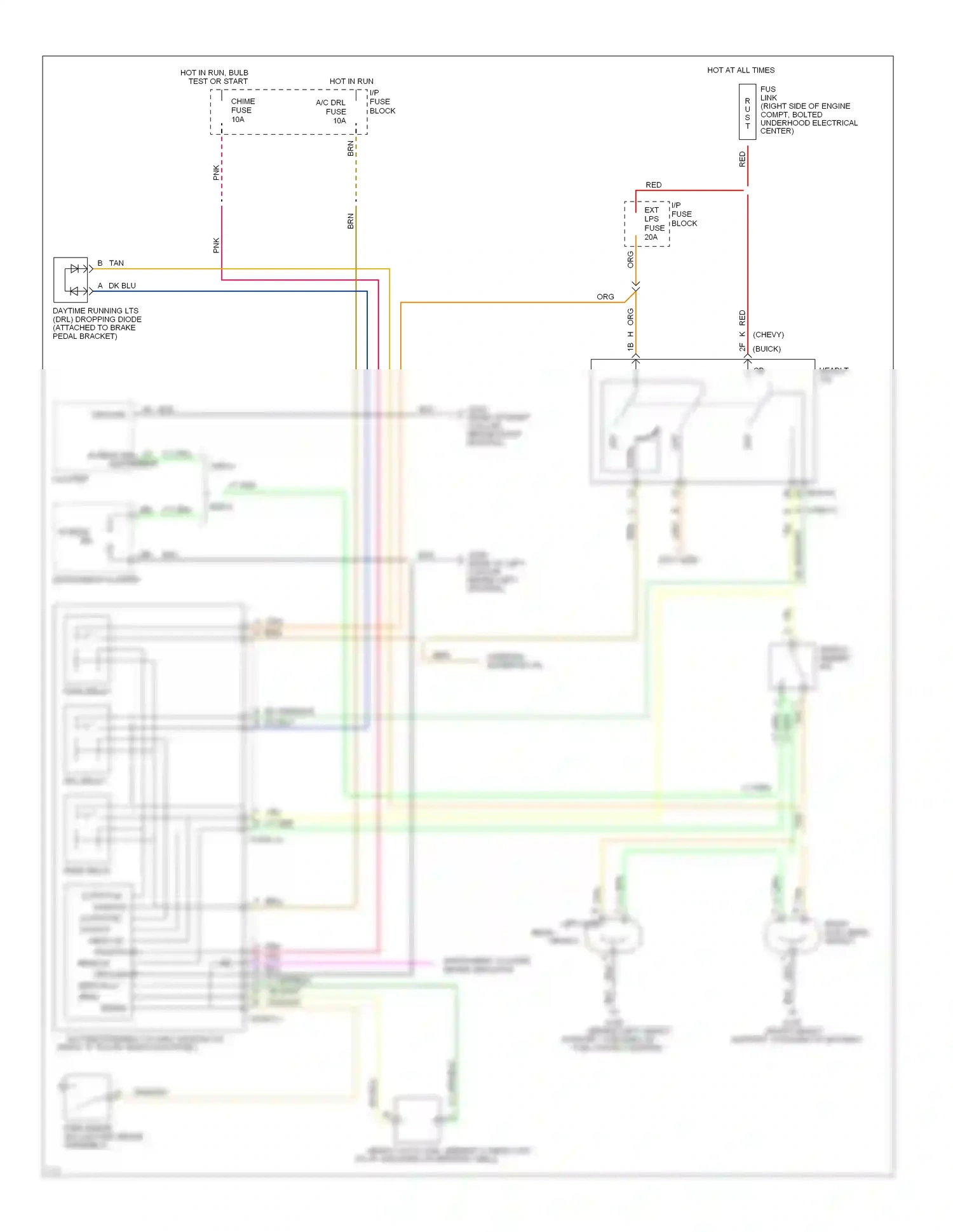 Wiring diagram (right headlt for Chevrolet Caprice IV (1990-1996) (1 of 1)