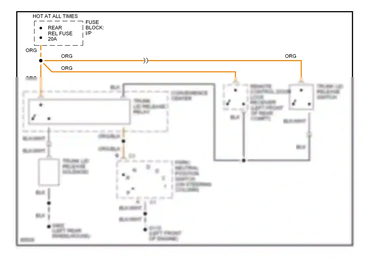 Chevrolet Caprice IV (1990-1996) trunk lid release switch wiring diagram  (1 of 2)