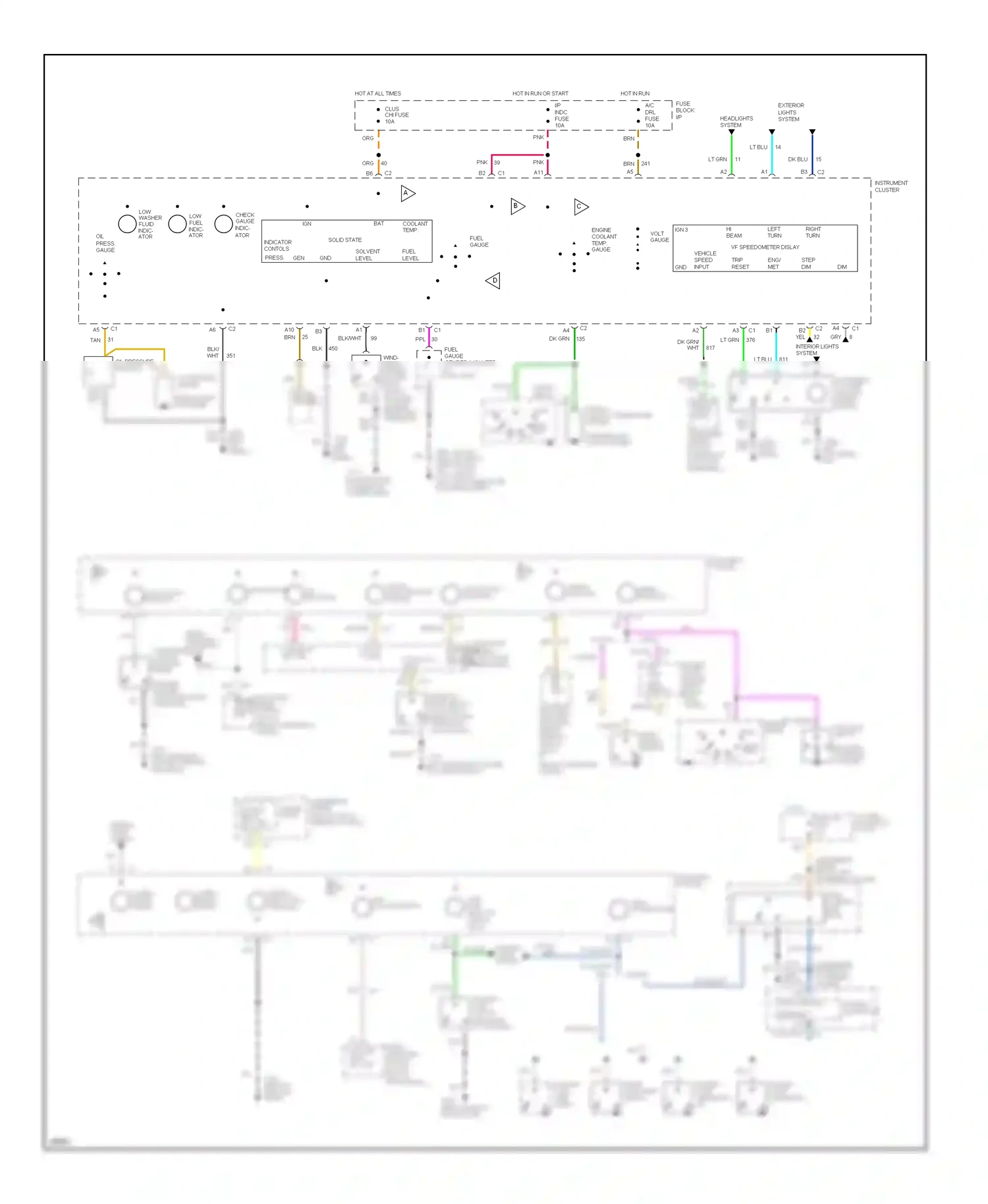 Chevrolet Caprice IV (1990-1996) wind- shield wiring diagram  (1 of 1)