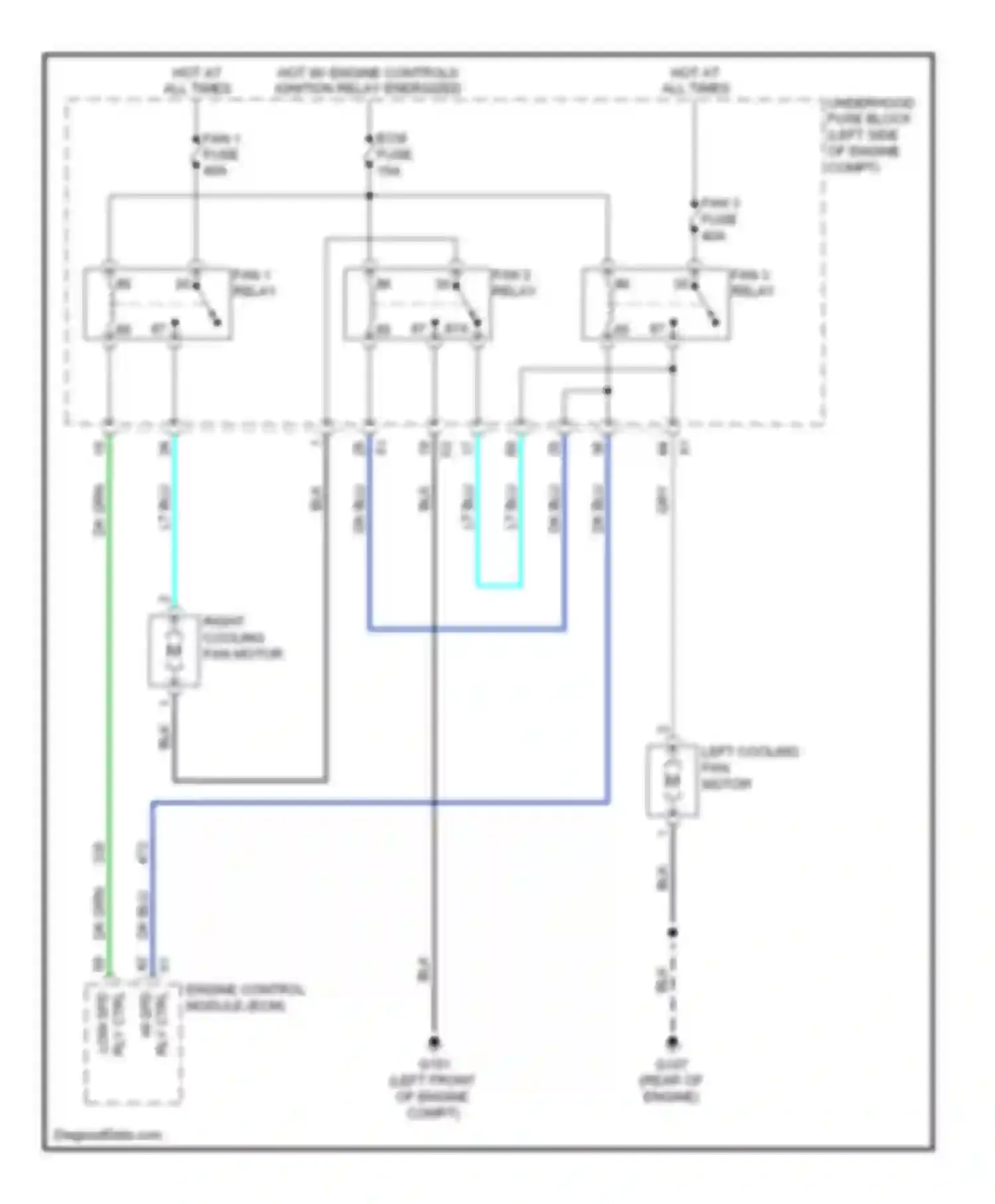 Wiring diagram fan 1 relay for Chevrolet Captiva I facelift 2 (2013-2016) (1 of 3)