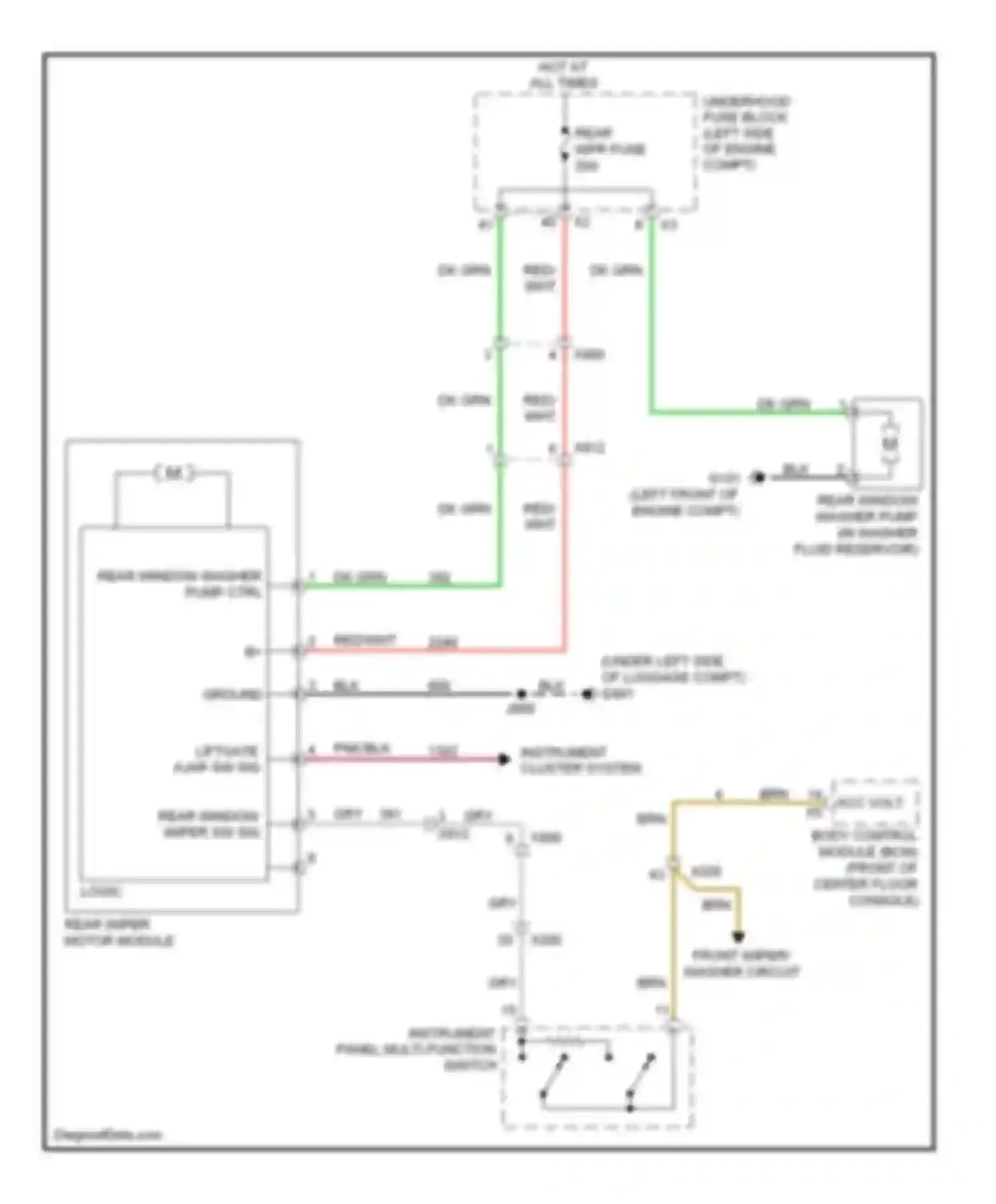 Wiring diagram moisture sensor circuit for Chevrolet Captiva I facelift 2 (2013-2016) (1 of 1)
