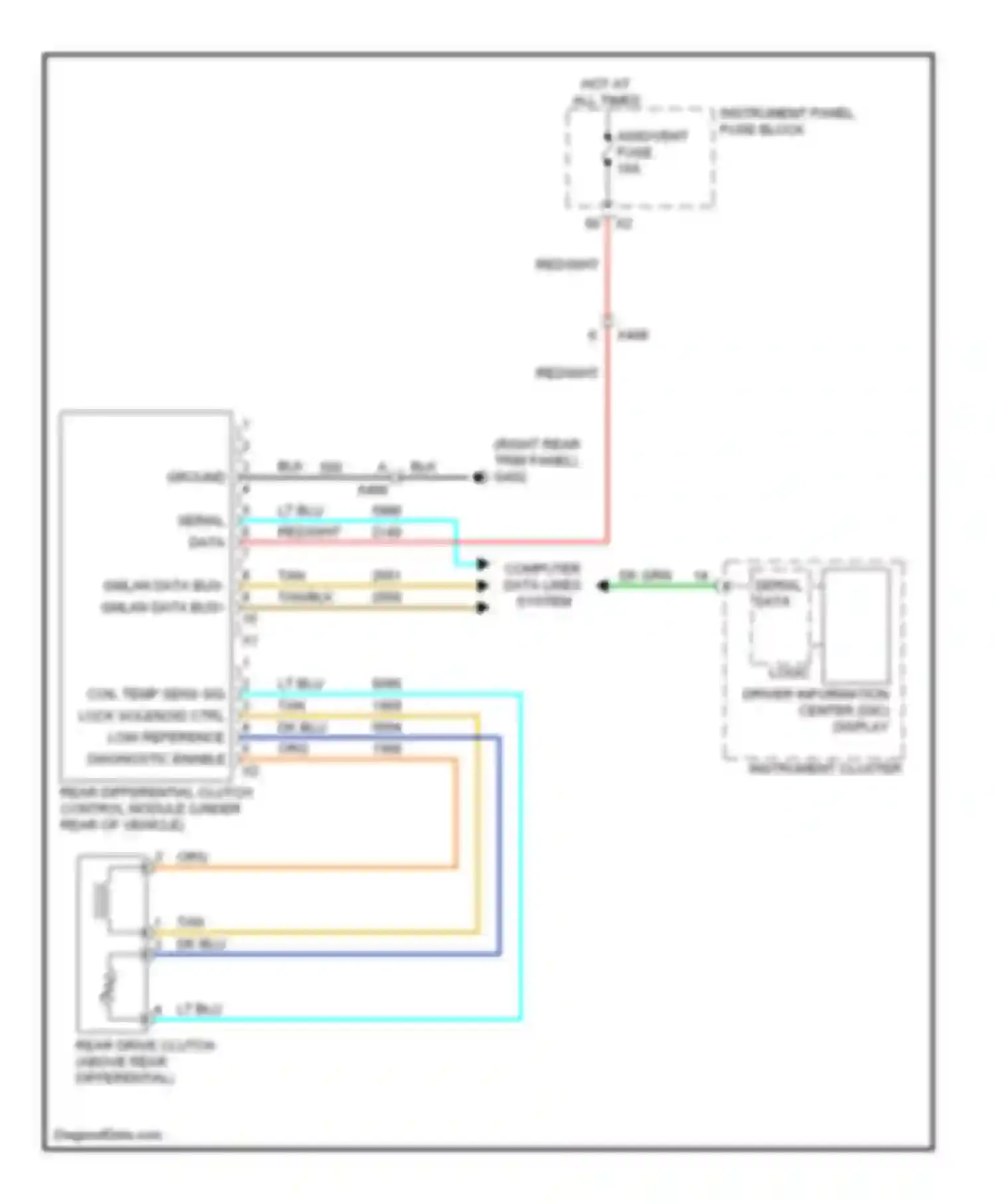 Wiring diagram rear differential clutch control module for Chevrolet Captiva I facelift 2 (2013-2016) (1 of 1)