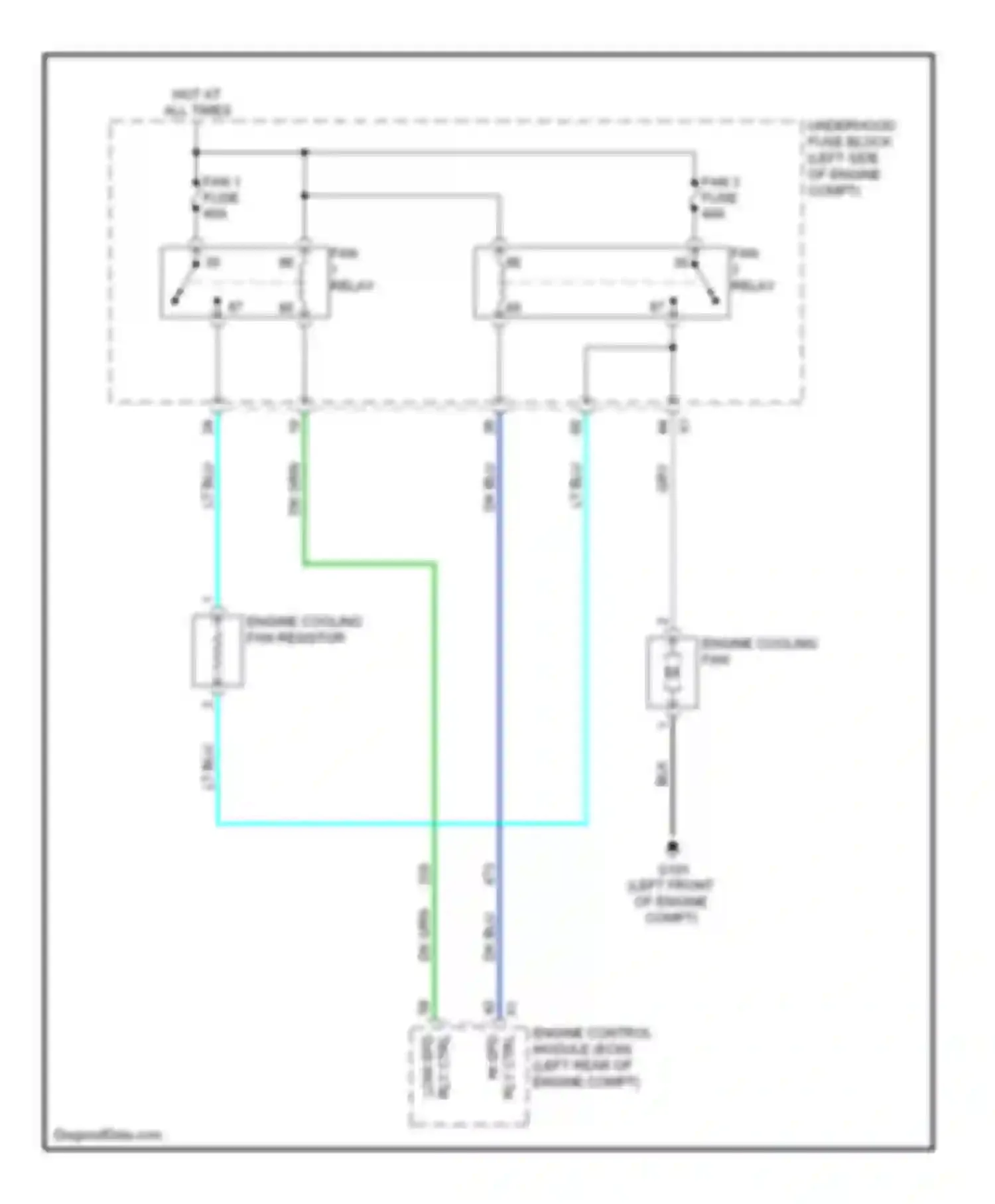 Captiva Chevrolet I facelift (2011-2013): 2.4l vin x, cooling fan circuit