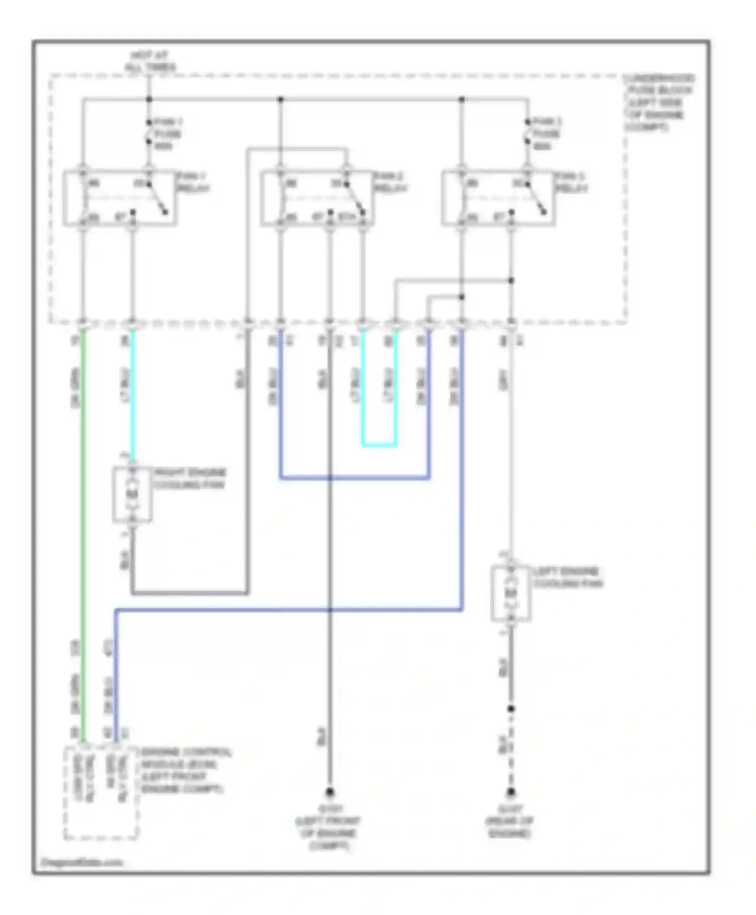 Captiva Chevrolet I facelift (2011-2013): 3.0l vin 5, cooling fan circuit