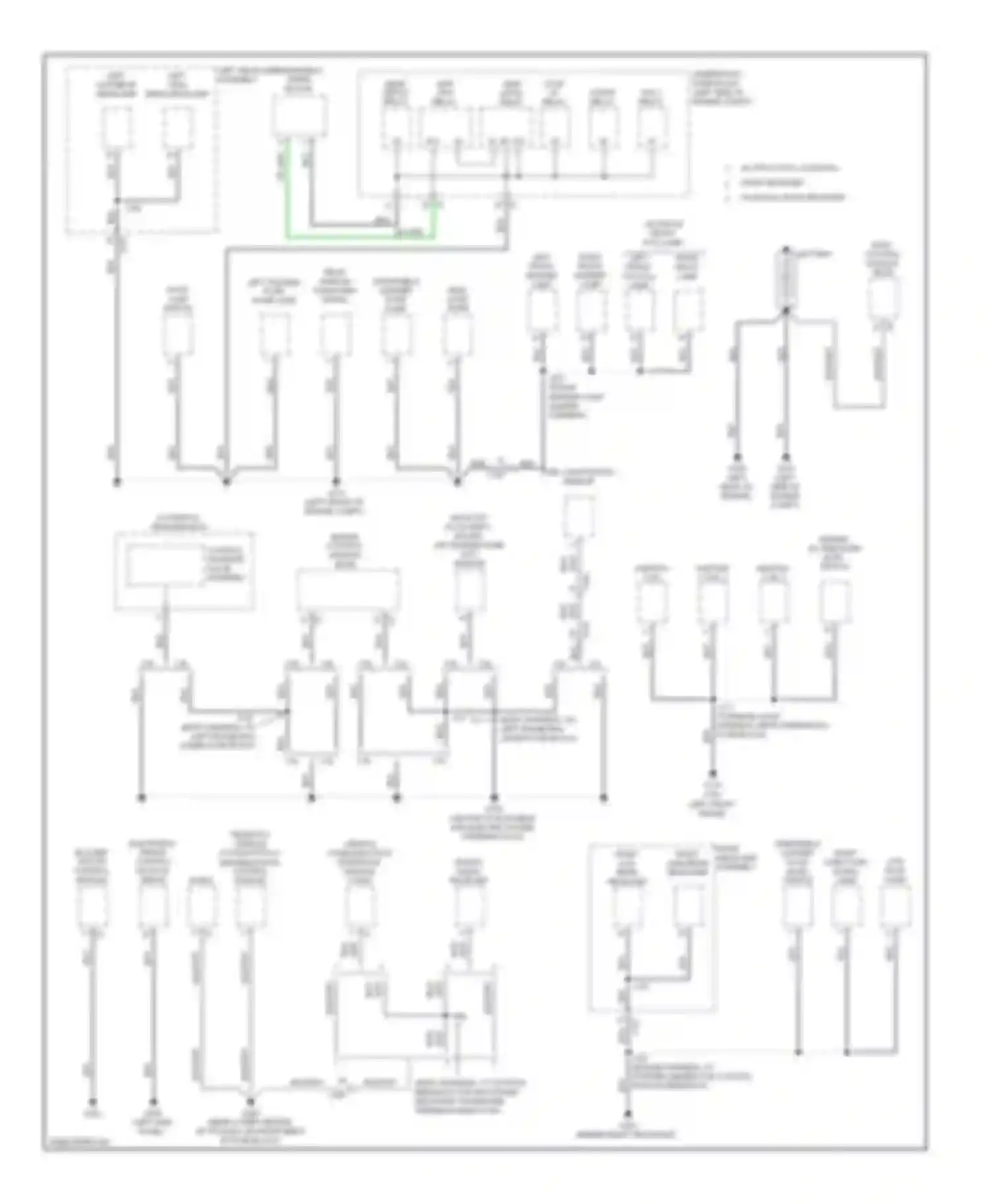 Captiva Chevrolet I facelift (2011-2013): Ground distribution circuit (1 of 3)