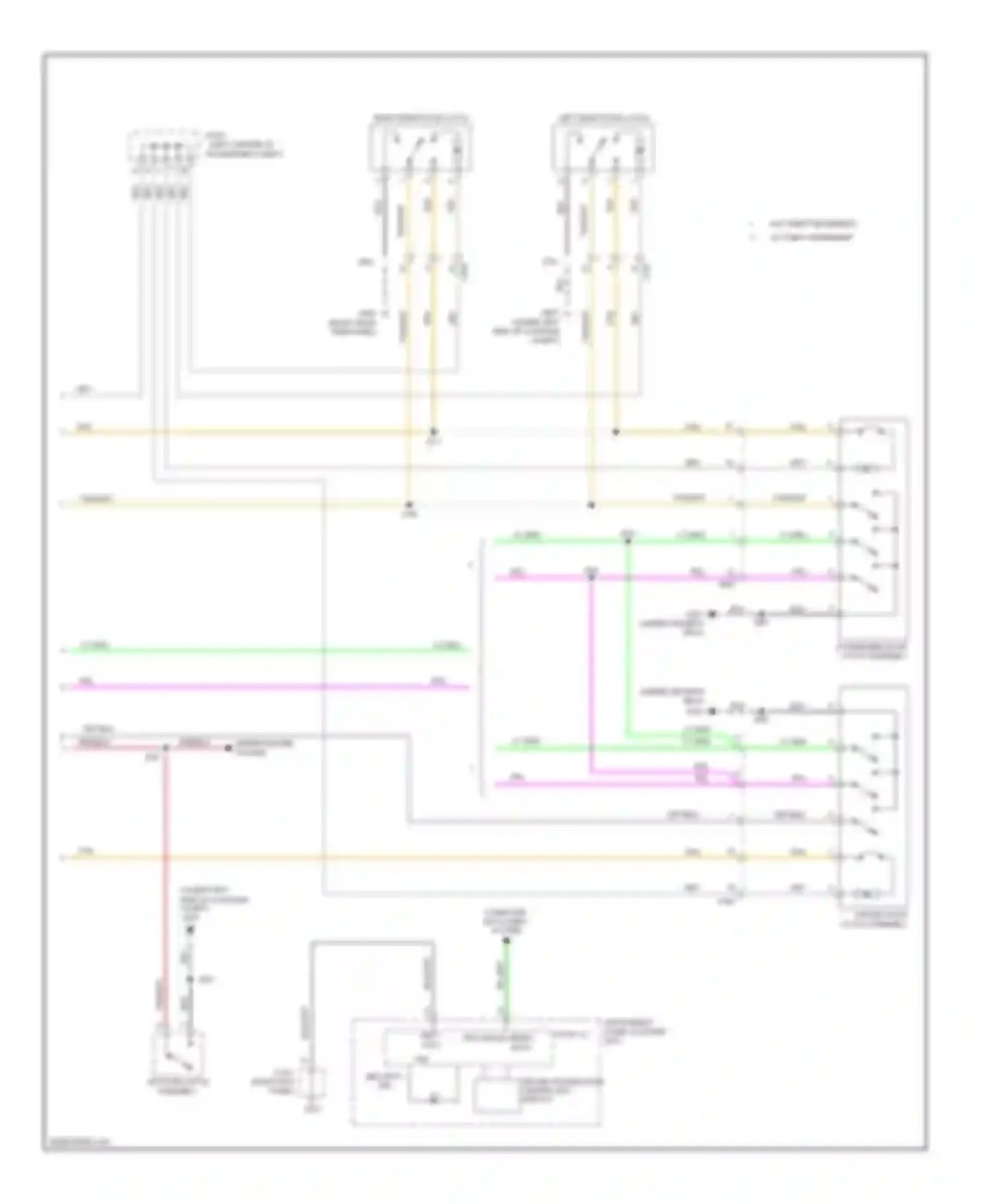 Captiva Chevrolet I facelift (2011-2013): Power door locks circuit (2 of 2)