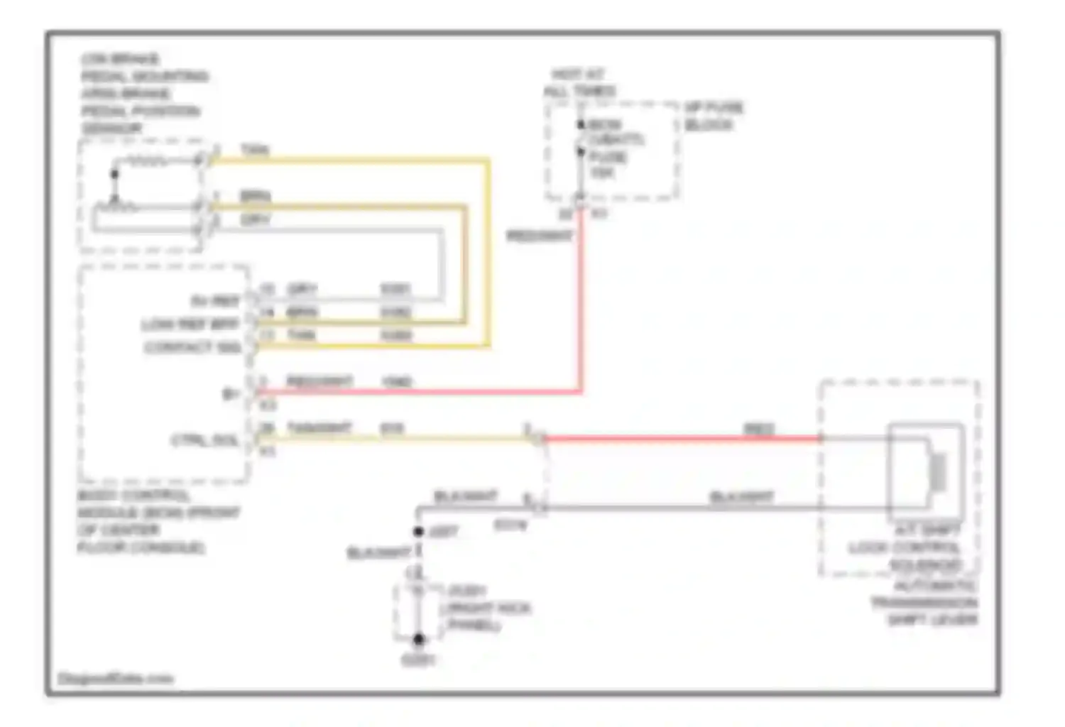Wiring diagram a/t shift lock control solenoid for Chevrolet Captiva I facelift (2011-2013) (1 of 1)