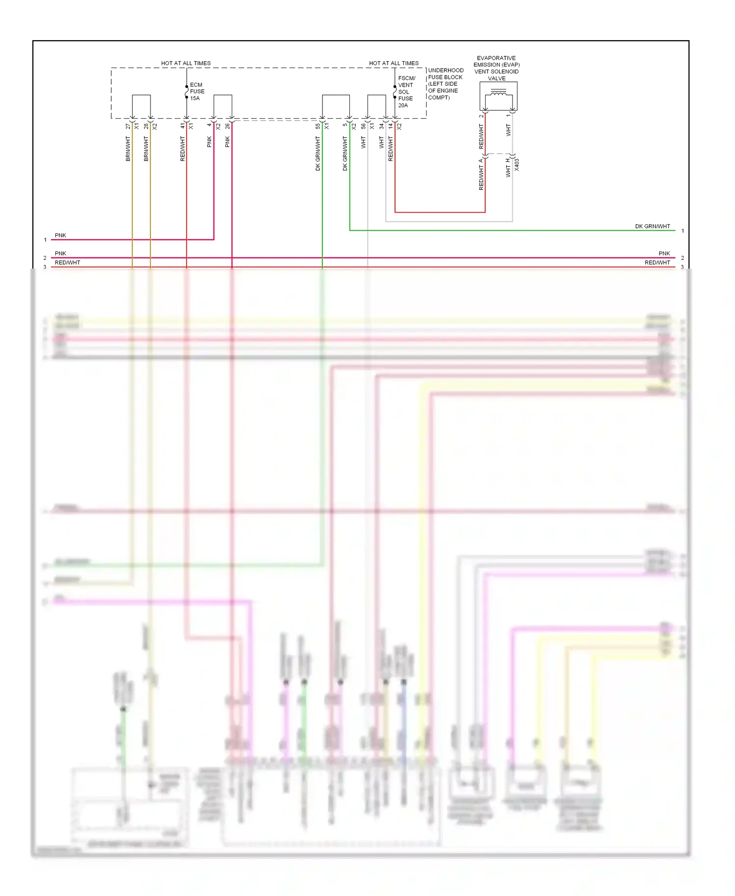 Chevrolet Captiva I facelift (2011-2013) engine control module (ecm) (left front engine compt) wiring diagram  (3 of 7)