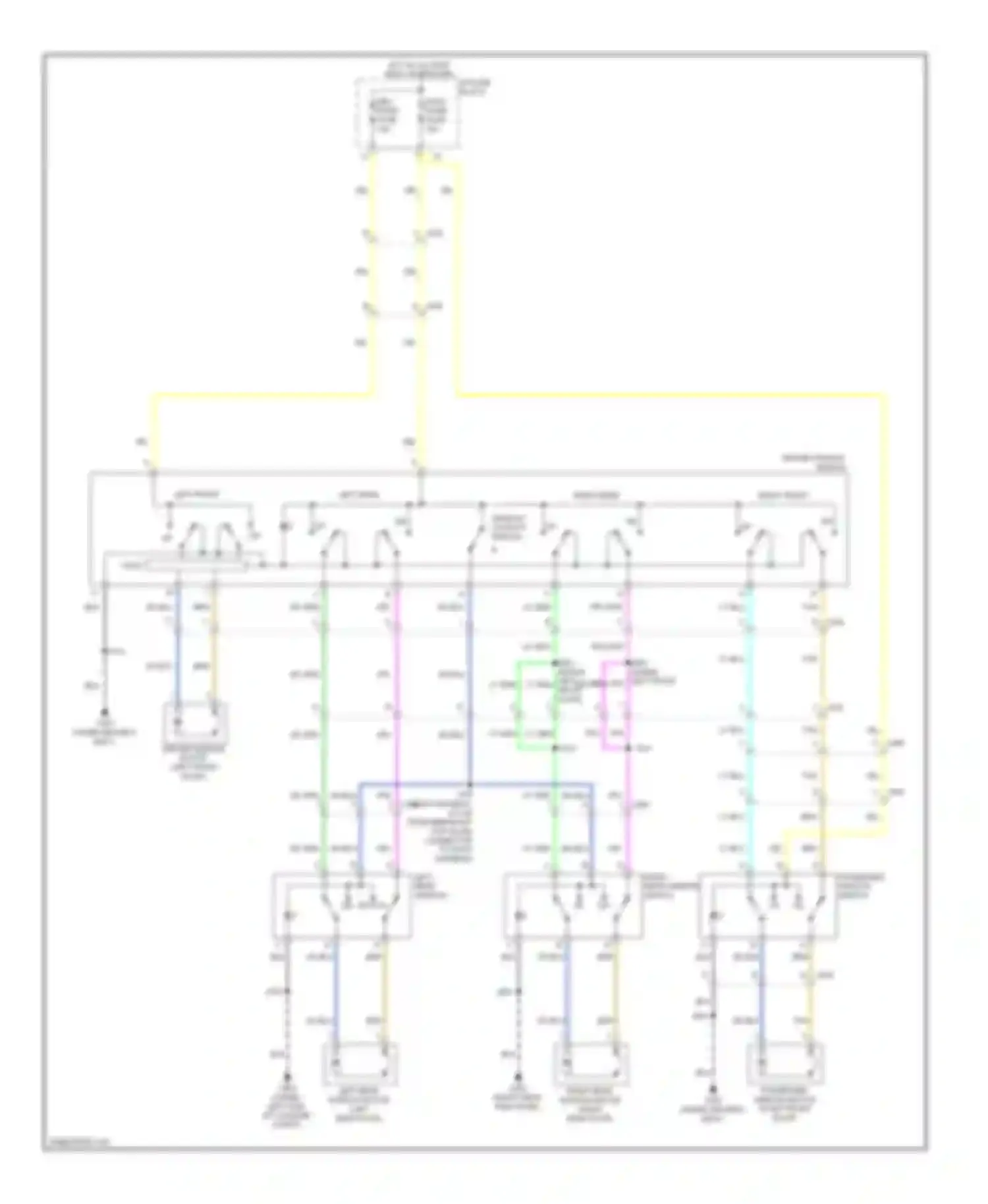 Wiring diagram left rear window switch dn up for Chevrolet Captiva I facelift (2011-2013) (1 of 1)