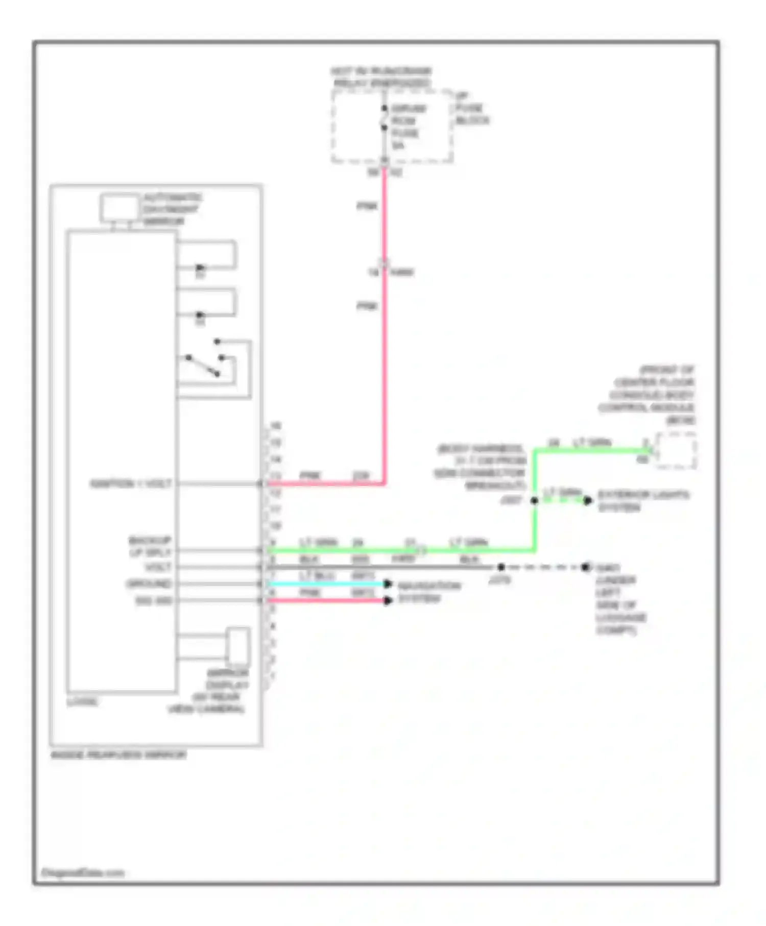 Wiring diagram mirror display for Chevrolet Captiva I facelift (2011-2013) (1 of 2)