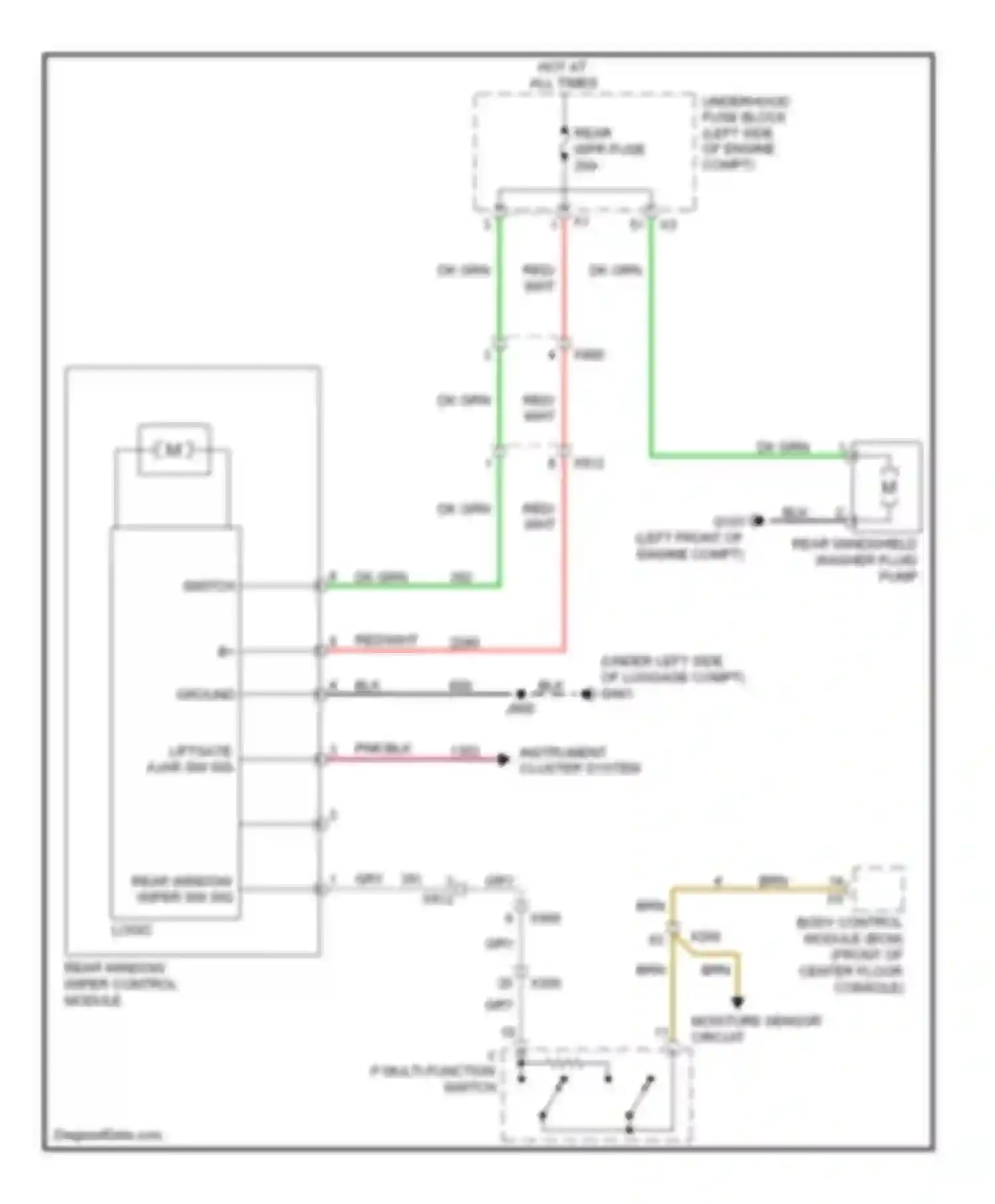 Wiring diagram moisture sensor circuit for Chevrolet Captiva I facelift (2011-2013) (1 of 1)