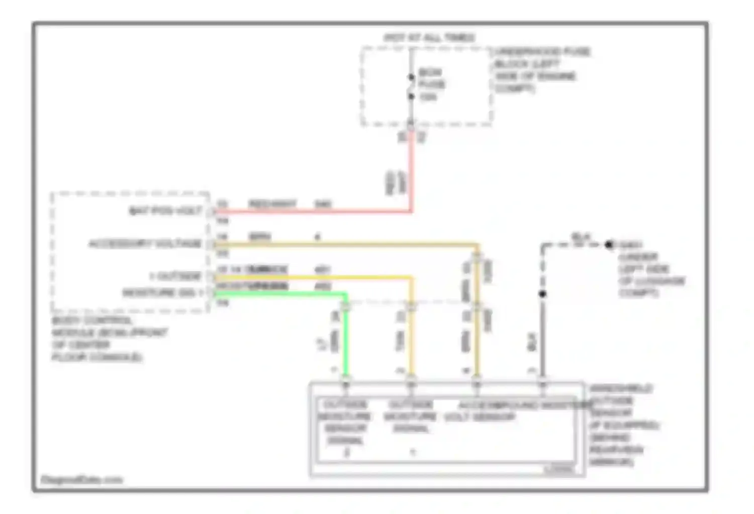 Wiring diagram outside moisture sensor signal for Chevrolet Captiva I facelift 2 (2013-2016) (1 of 1)