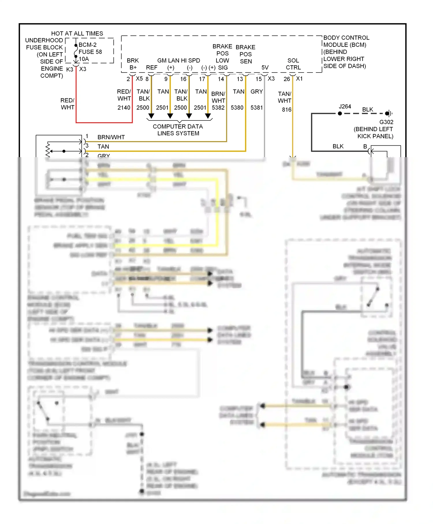 Chevrolet Chevy Express G2500  (1996-2012) computer data lines system wiring diagram  (28 of 99)