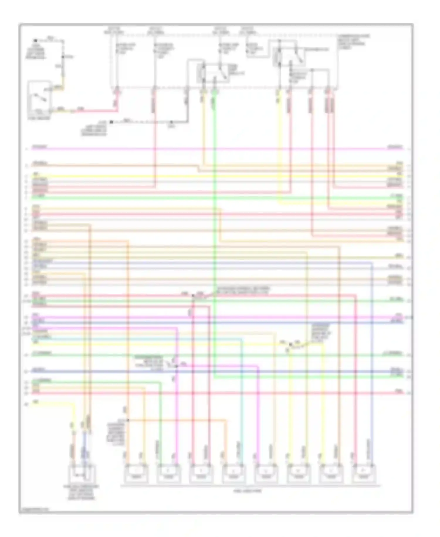 Wiring diagram (in engine harness, between #1, #4 fuel injectors for Chevrolet Chevy Express G2500  (1996-2012) (1 of 2)