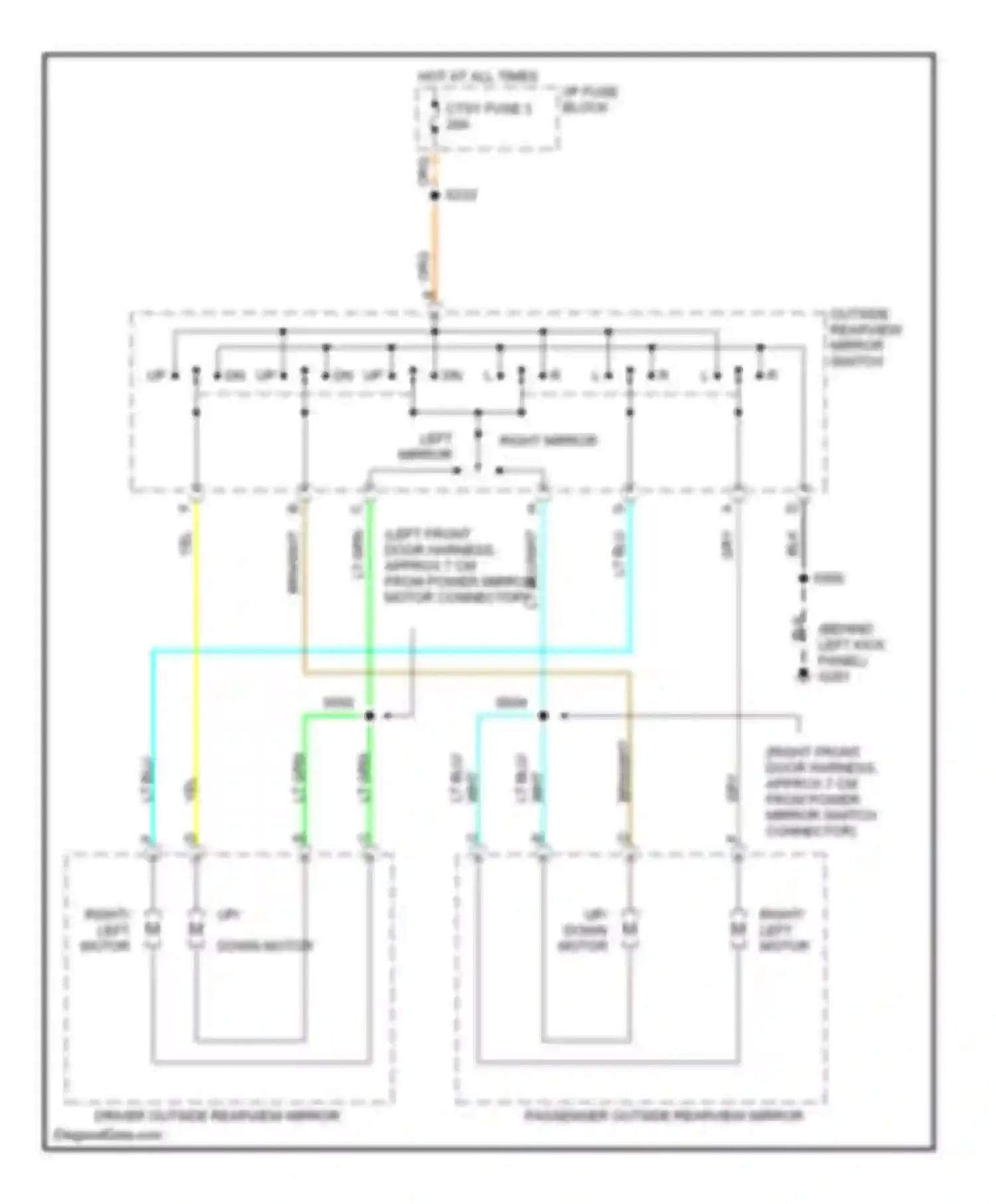 Chevy Express G3500 Chevrolet  (1996-2012): Power mirror circuit