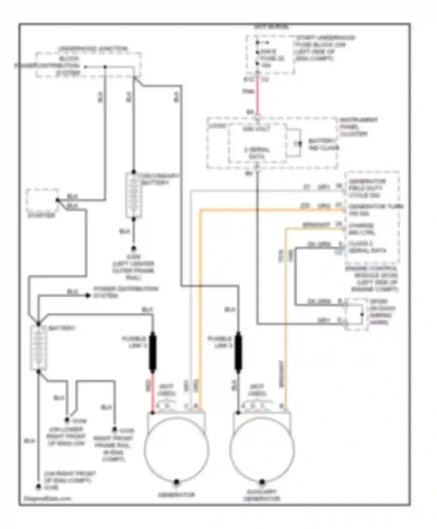 Chevy Express G3500 Chevrolet  (1996-2012): 6.6l vin 2, charging circuit