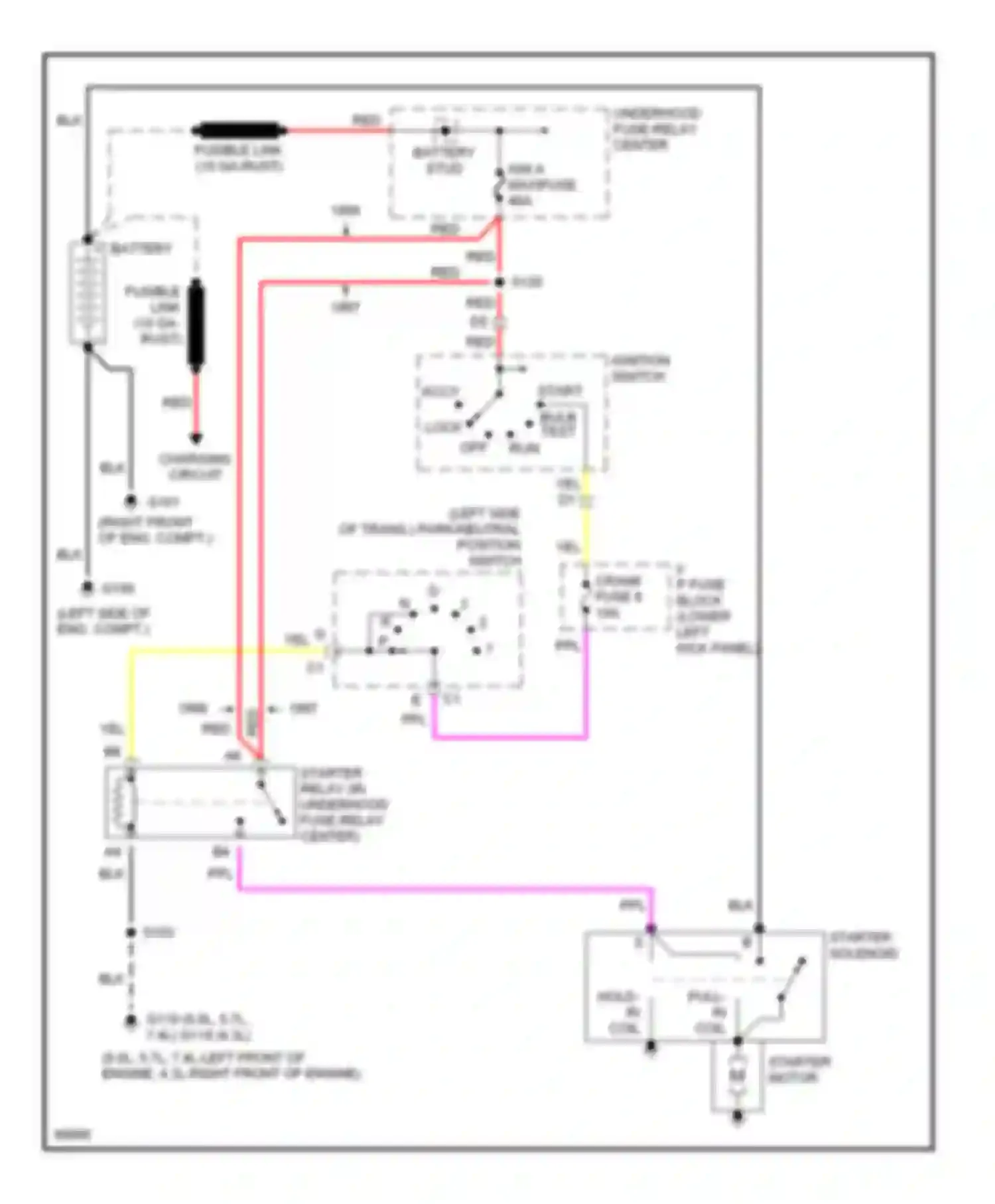 Wiring diagram pull- in coil hold- in coil for Chevrolet Chevy Express G3500  (1996-2012) (1 of 1)