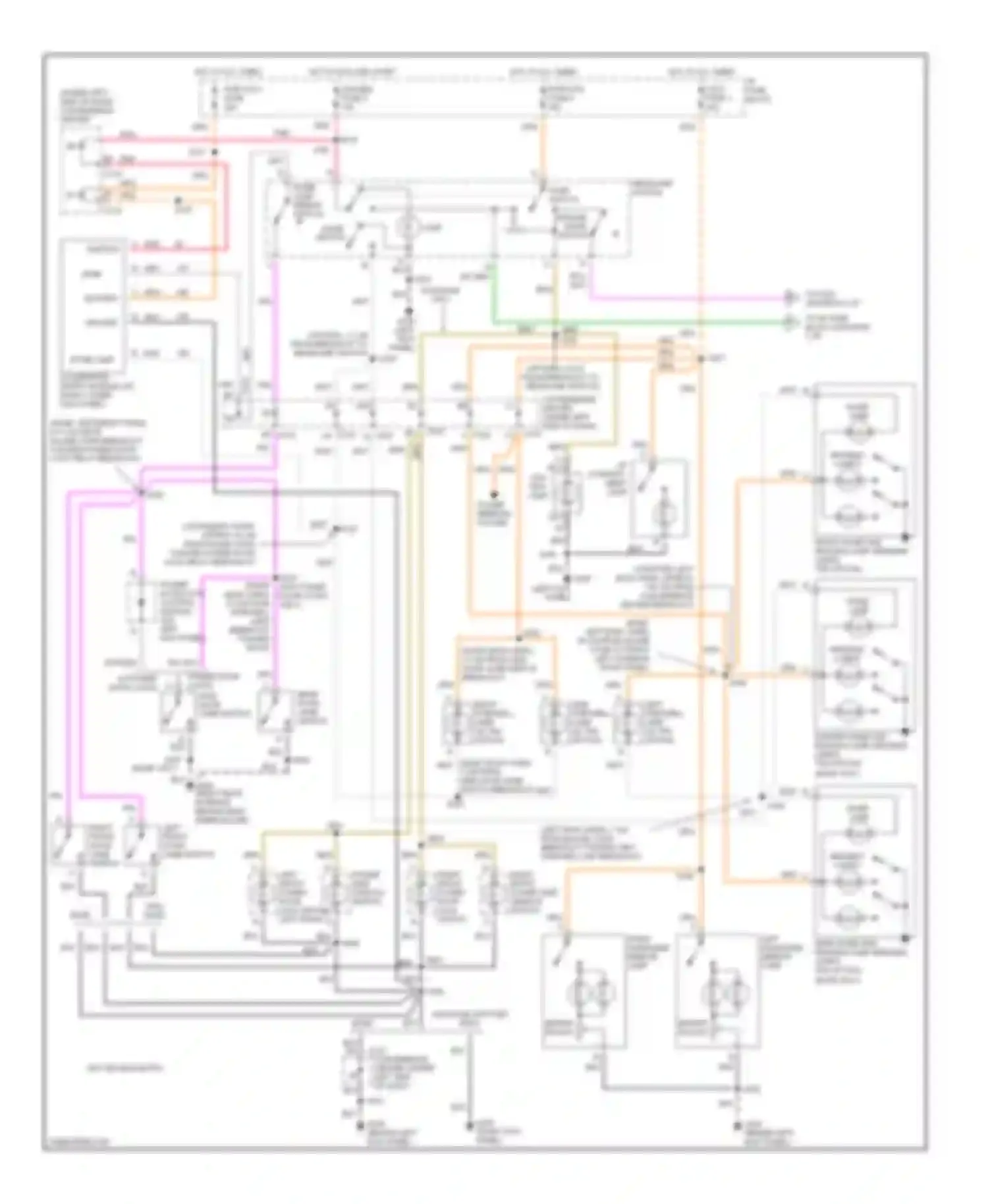Wiring diagram right sunshade mirror lamp for Chevrolet Chevy Express G3500  (1996-2012) (1 of 2)