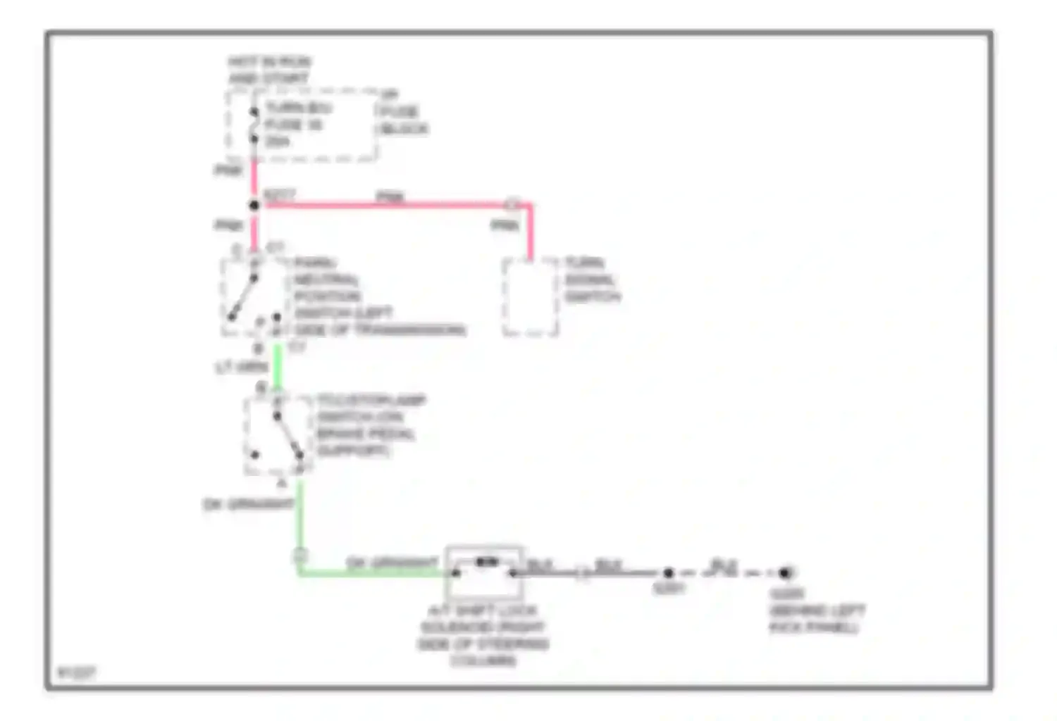 Chevy Van G1500 Chevrolet  (1996-1998): Shift interlock circuit