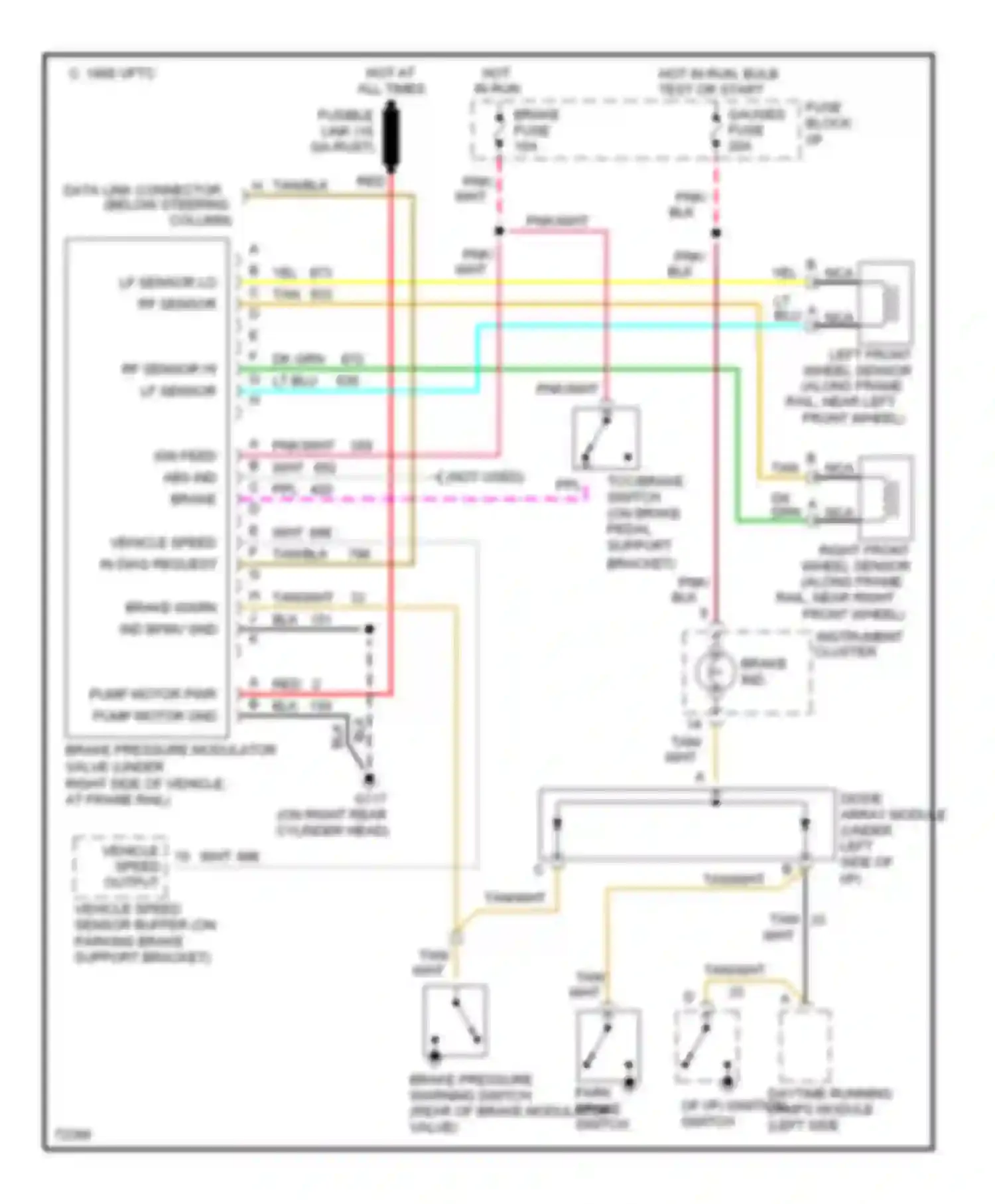 Wiring diagram data link connector (below steering for Chevrolet Chevy Van G20  (1985-1995) (3 of 3)