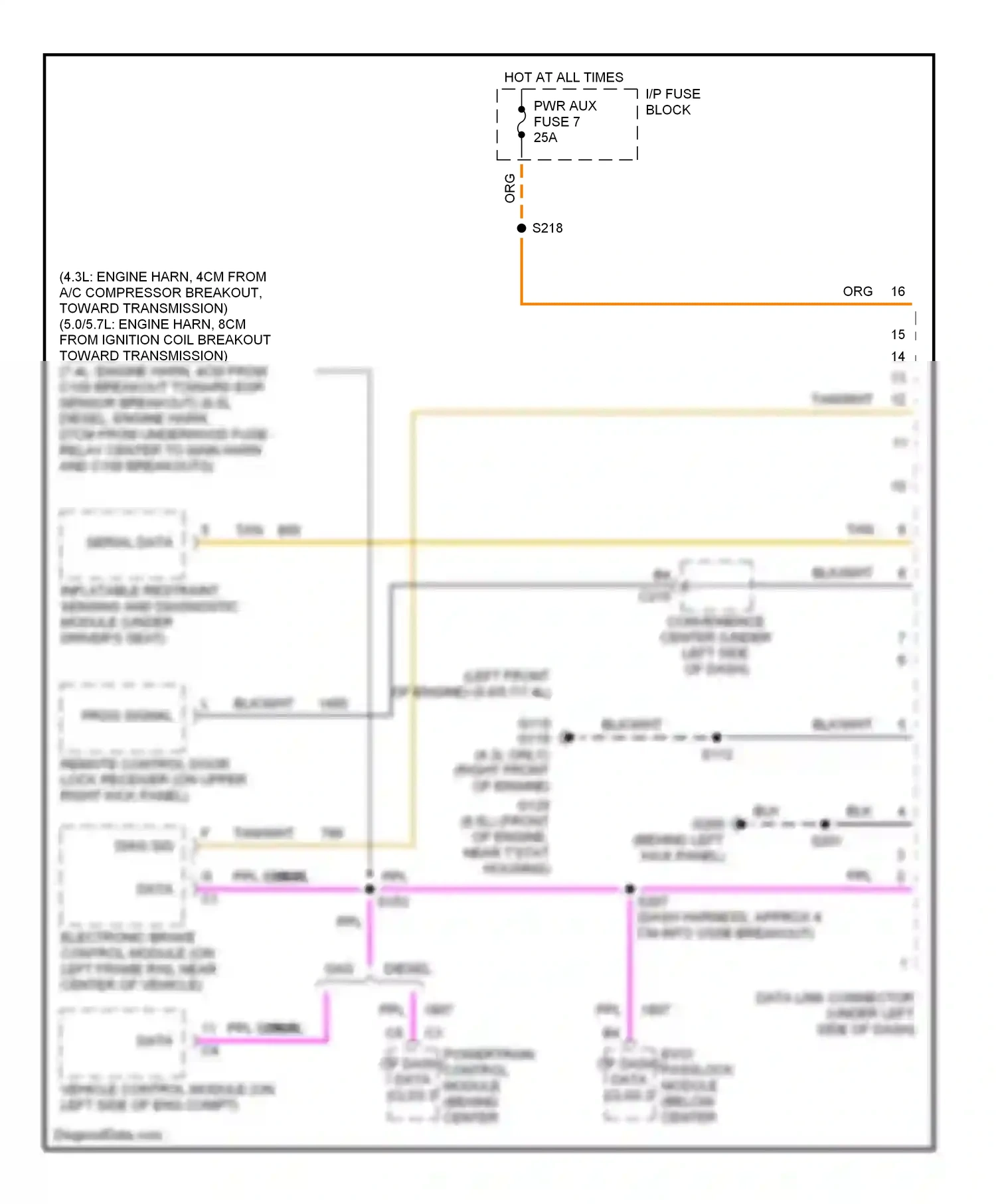 Computer data lines — Computer data lines. Chevrolet Chevy Van G2500  (1996-1998)