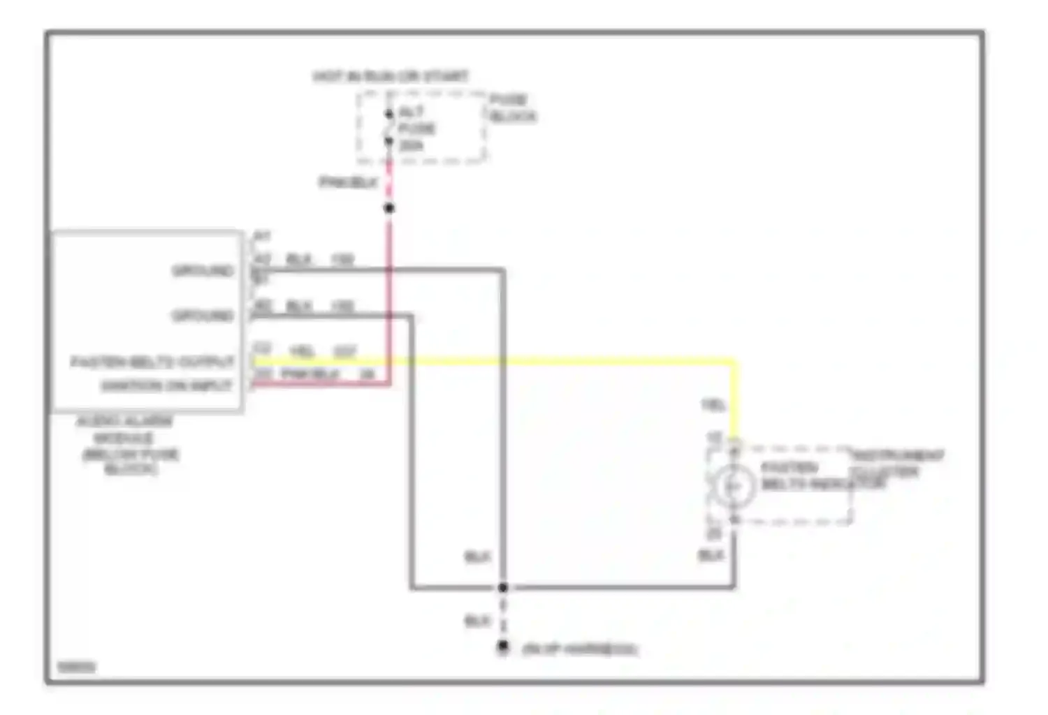Wiring diagram fasten belts output ignition on input for Chevrolet Chevy Van G30  (1985-1994) (1 of 1)