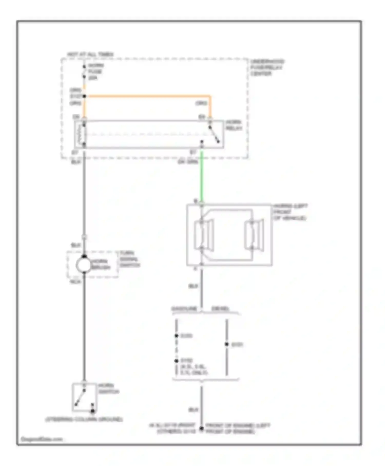 Chevy Van G3500 Chevrolet  (1996-1998): Horn circuit