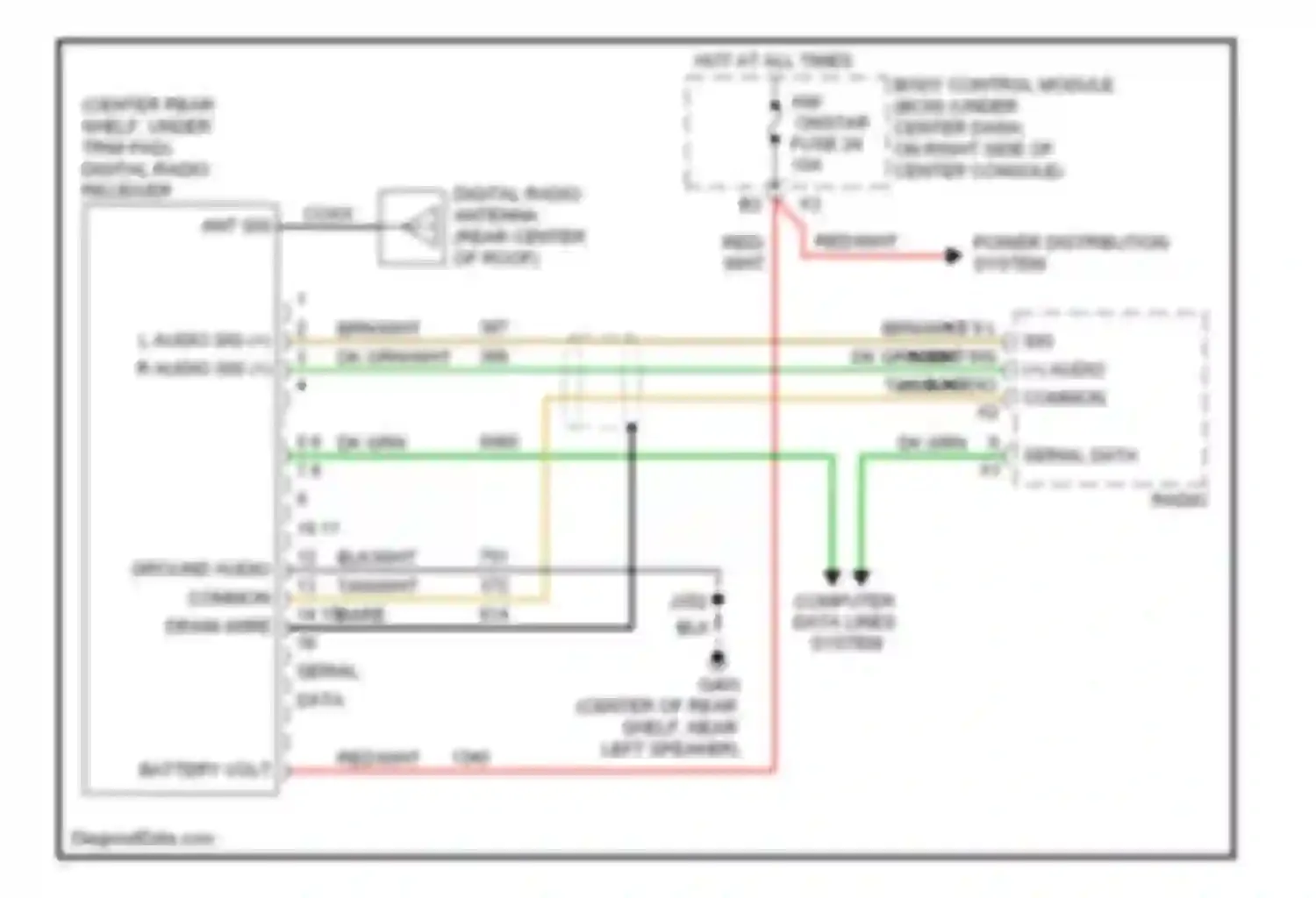 Cobalt Chevrolet I (2004-2010): Satellite radio circuit