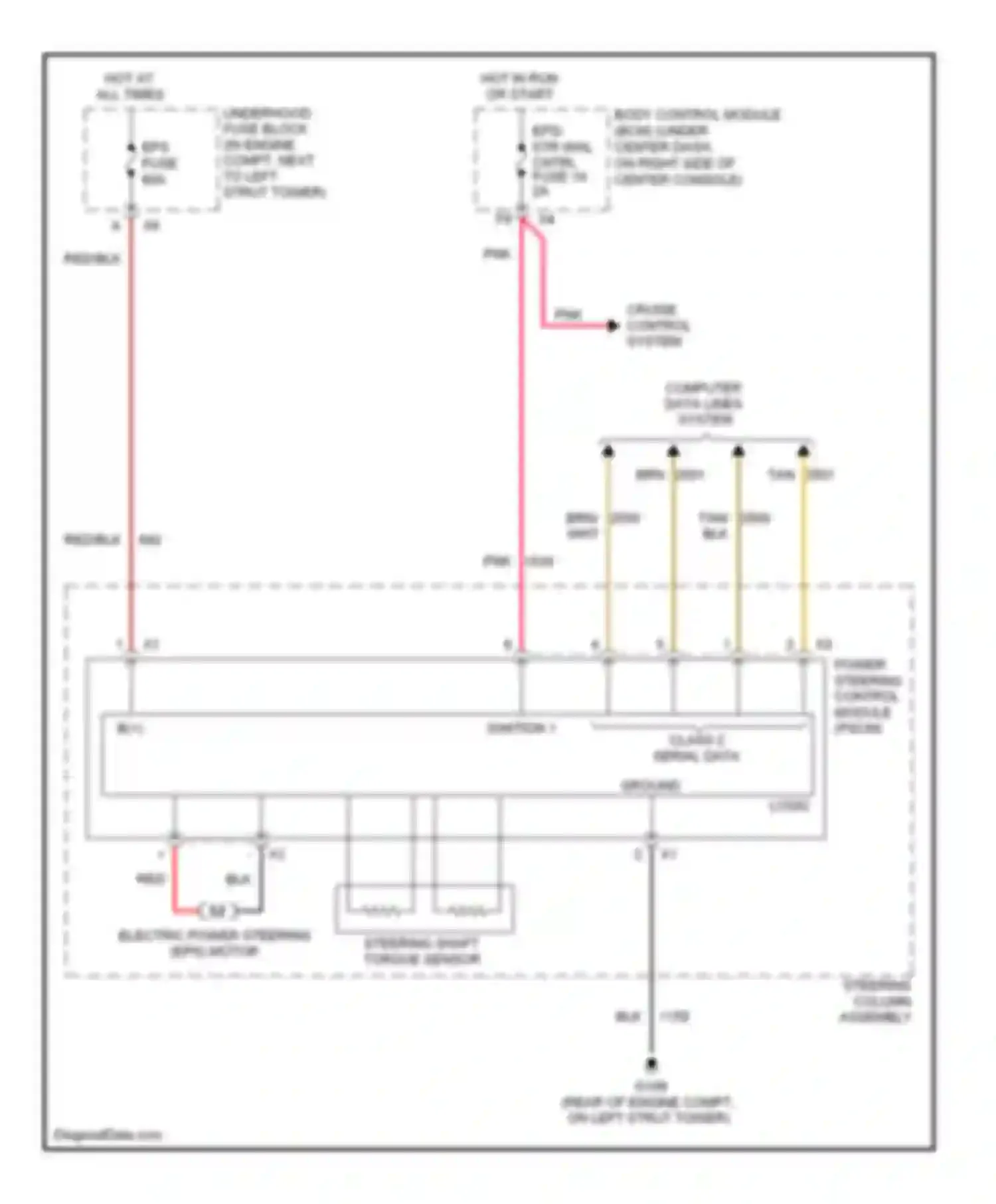 Wiring diagram steering column assembly for Chevrolet Cobalt I (2004-2010) (1 of 1)