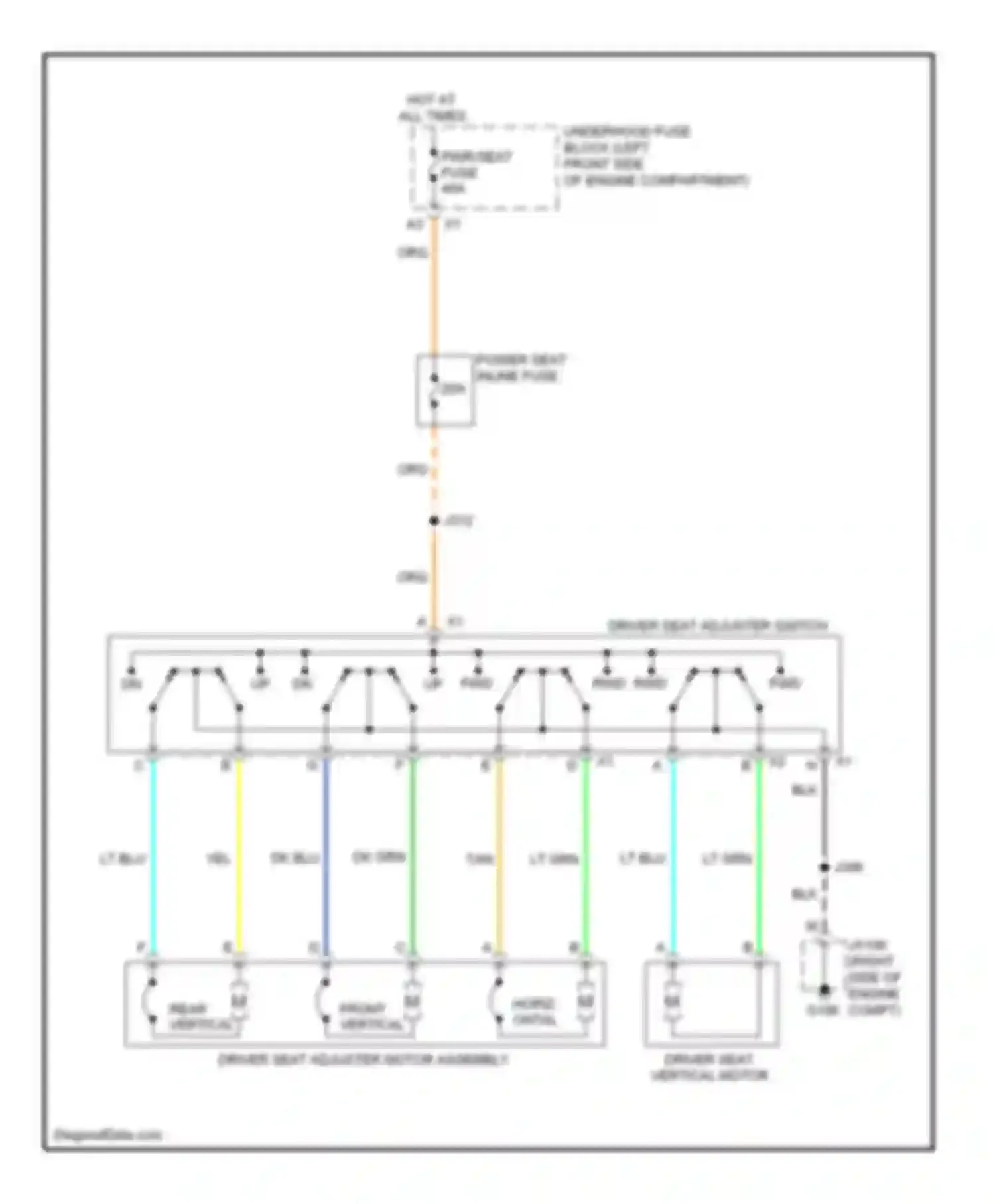 Colorado Chevrolet I (2004-2012): Driver power seat circuit