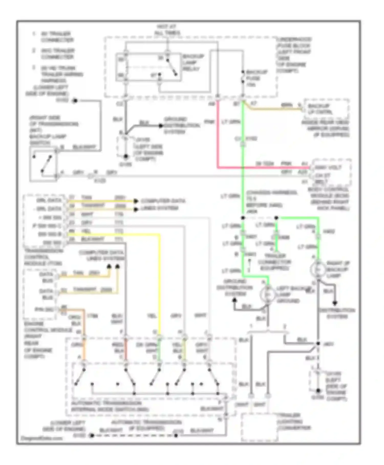 Wiring diagram computer data lines system for Chevrolet Colorado I (2004-2012) (11 of 24)