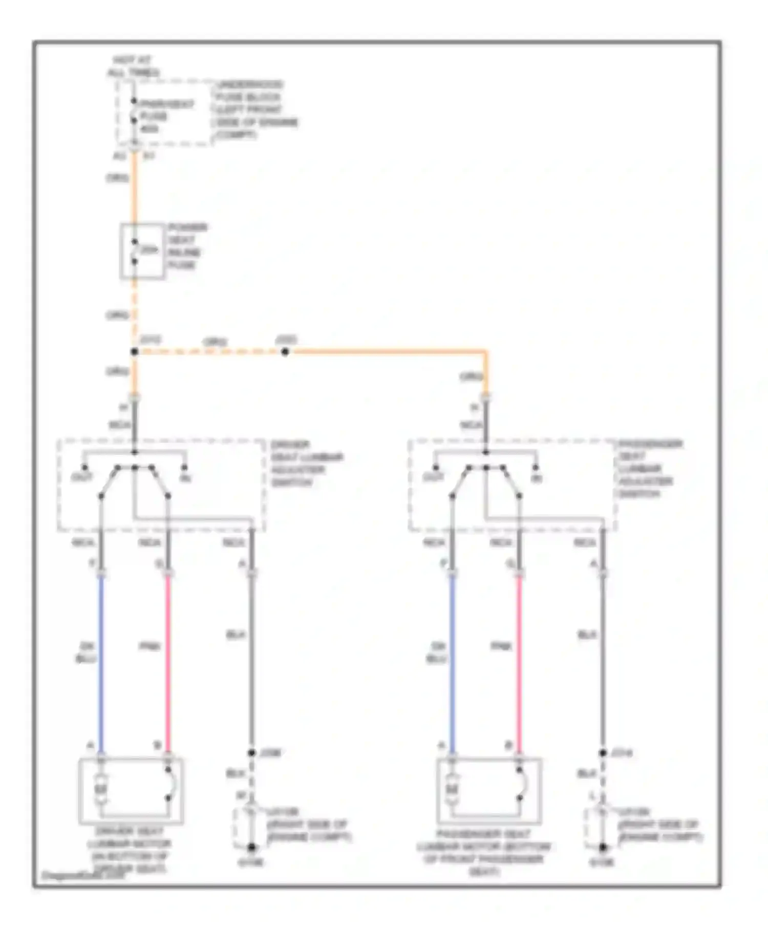 Wiring diagram power seat inline fuse for Chevrolet Colorado I (2004-2012) (2 of 4)