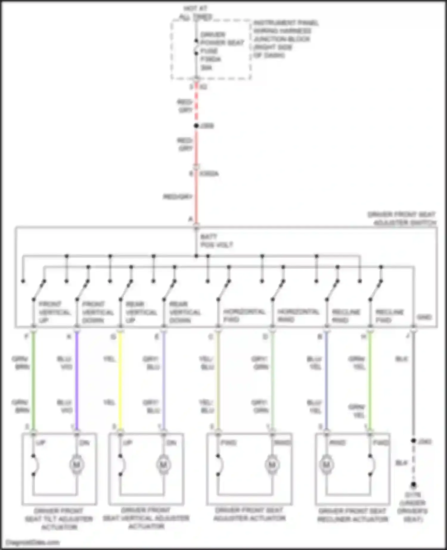 Colorado Chevrolet III (2023-2024): Driver power seat circuit