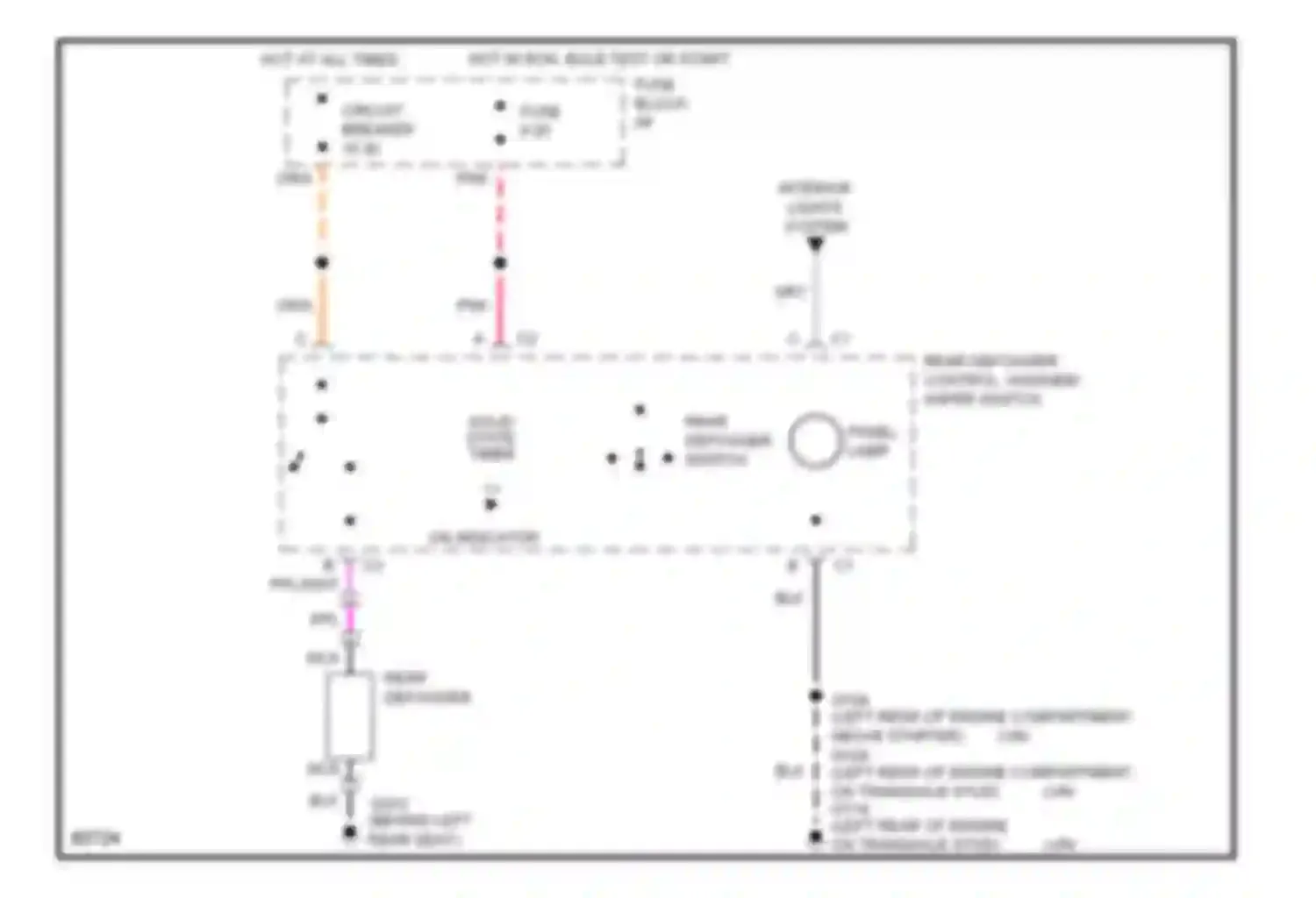 Corsica Chevrolet I (1987-1996): Defogger circuit