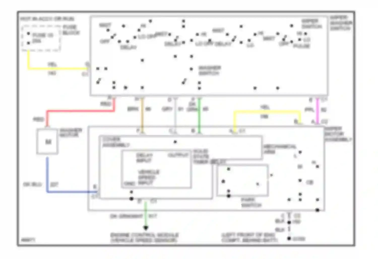 Corsica Chevrolet I (1987-1996): Interval wiper/washer circuit