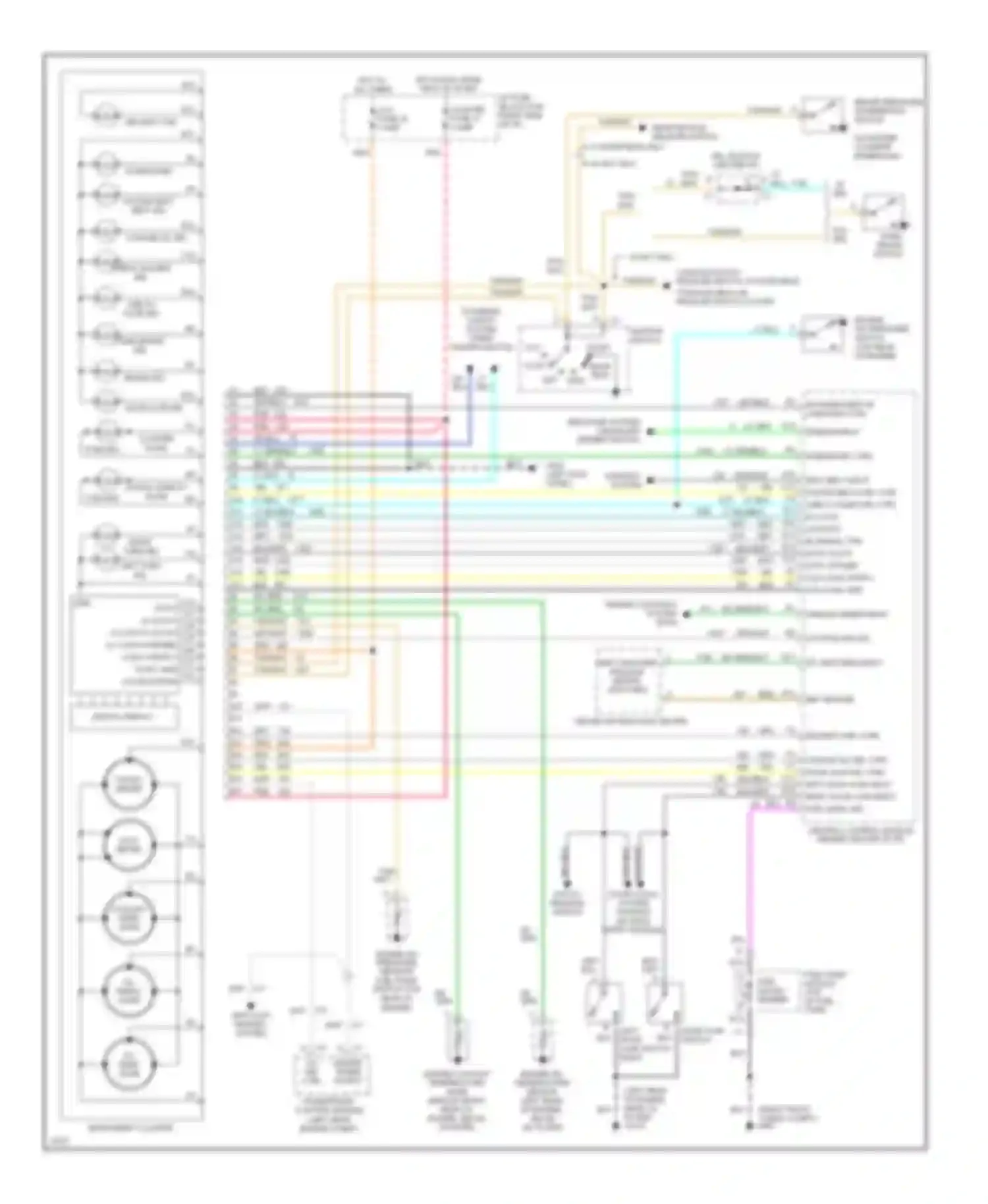 Corvette Chevrolet C4 (1984-1998): Instrument cluster circuit