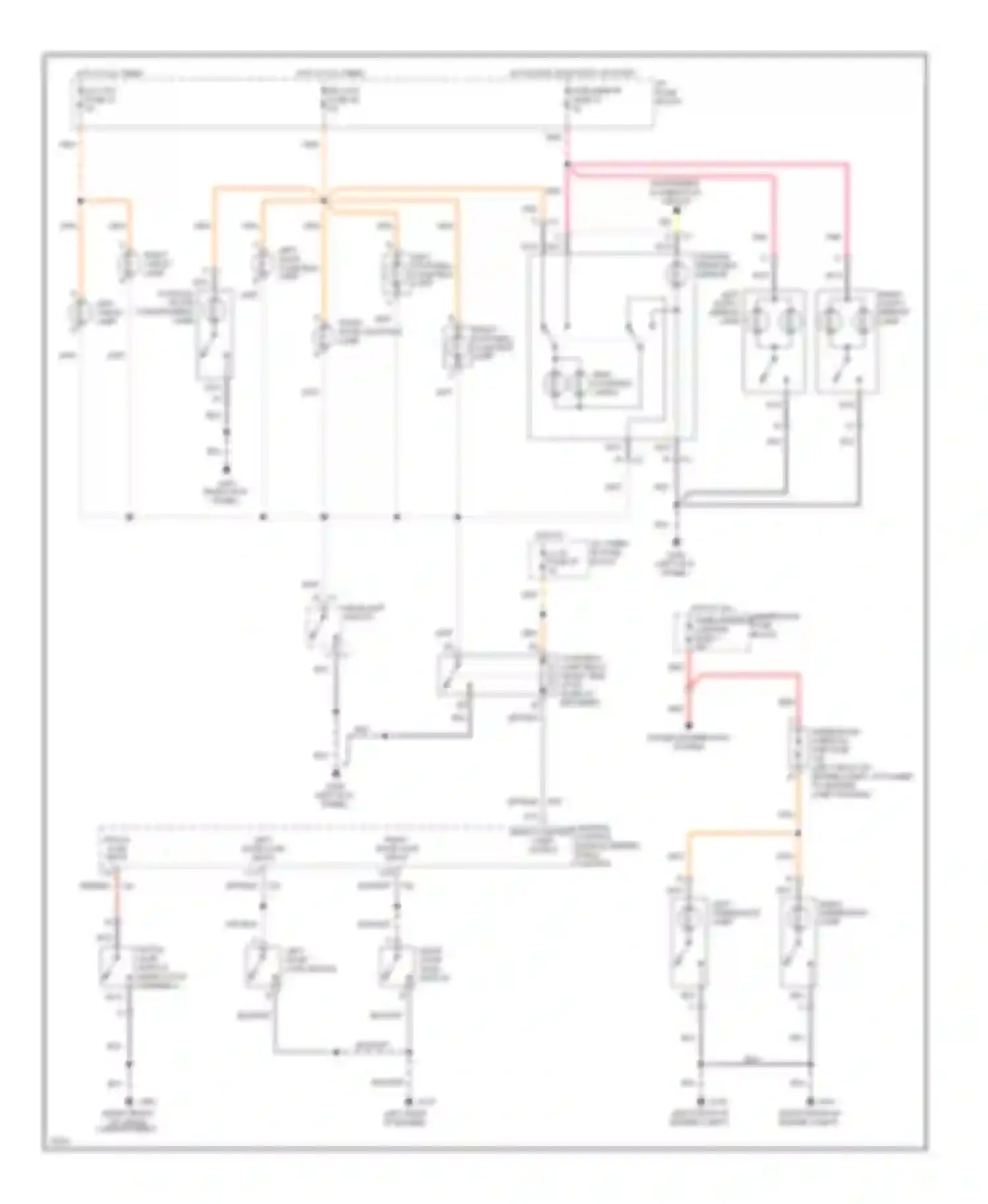 Corvette Chevrolet C4 (1984-1998): Courtesy lamps circuit