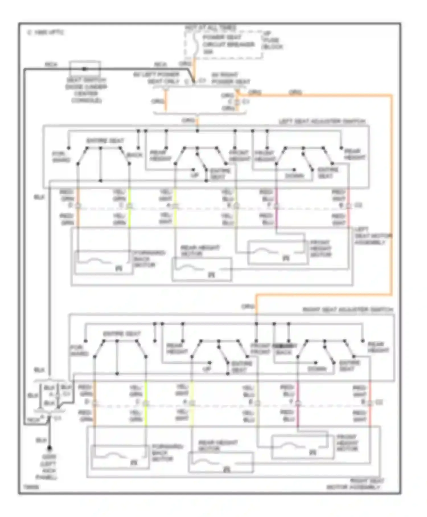 Corvette Chevrolet C4 (1984-1998): 6-way power seat circuit