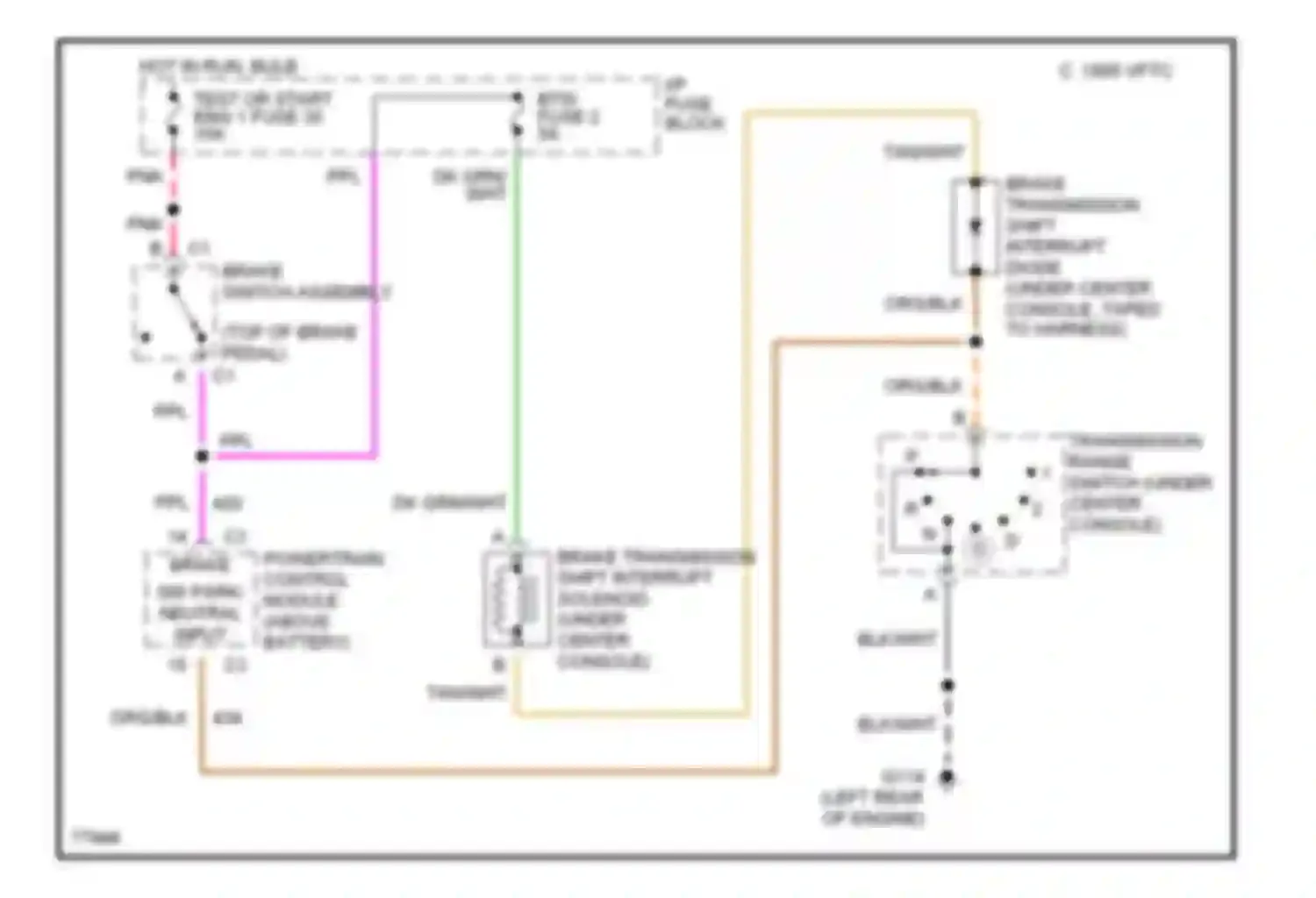 Corvette Chevrolet C4 (1984-1998): Shift interlock circuit