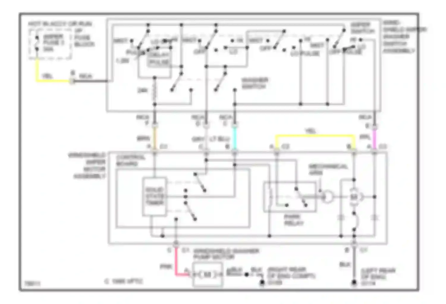 Corvette Chevrolet C4 (1984-1998): Wiper/washer circuit