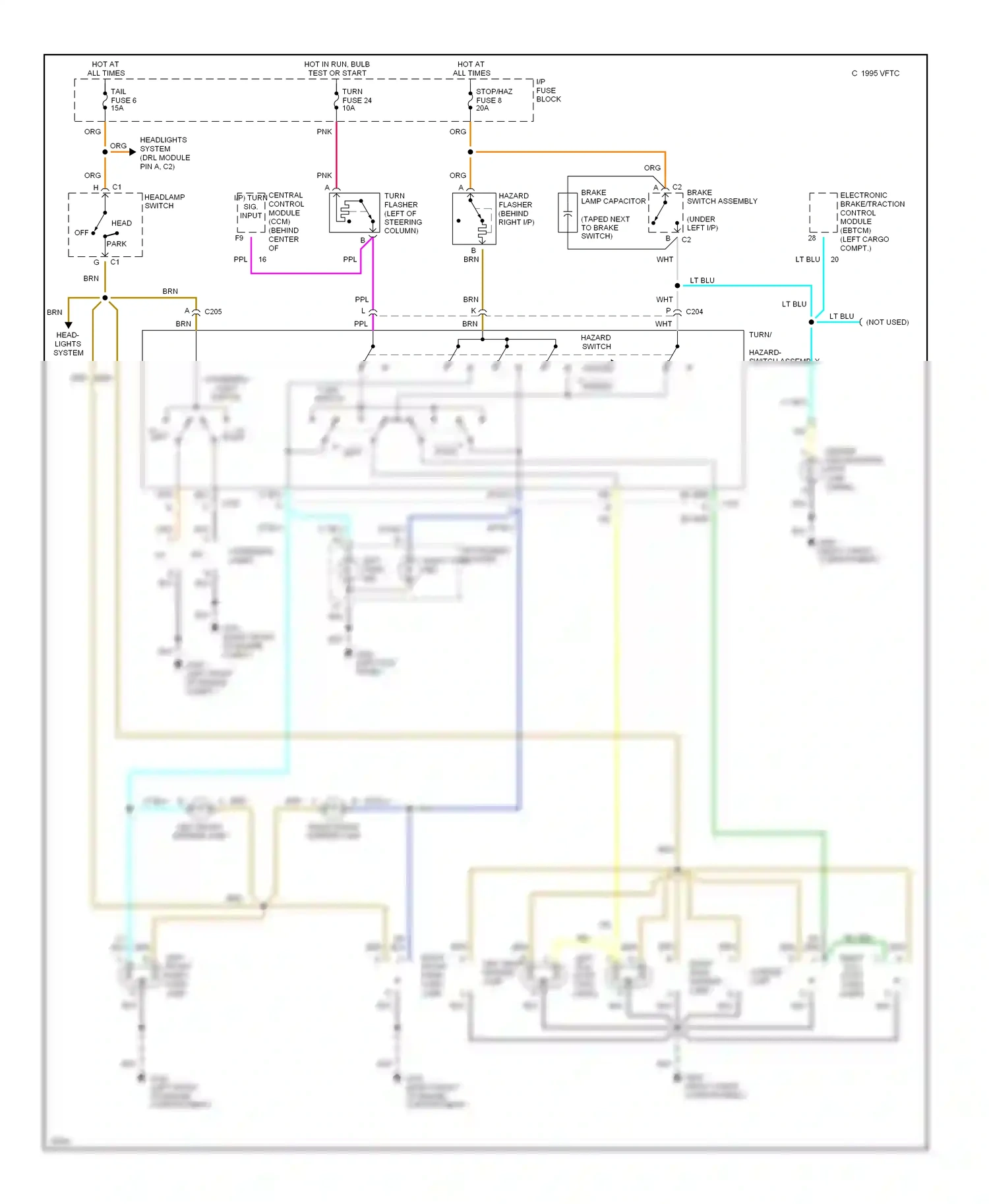 Chevrolet Corvette C4 (1984-1998) blu wiring diagram  (5 of 14)