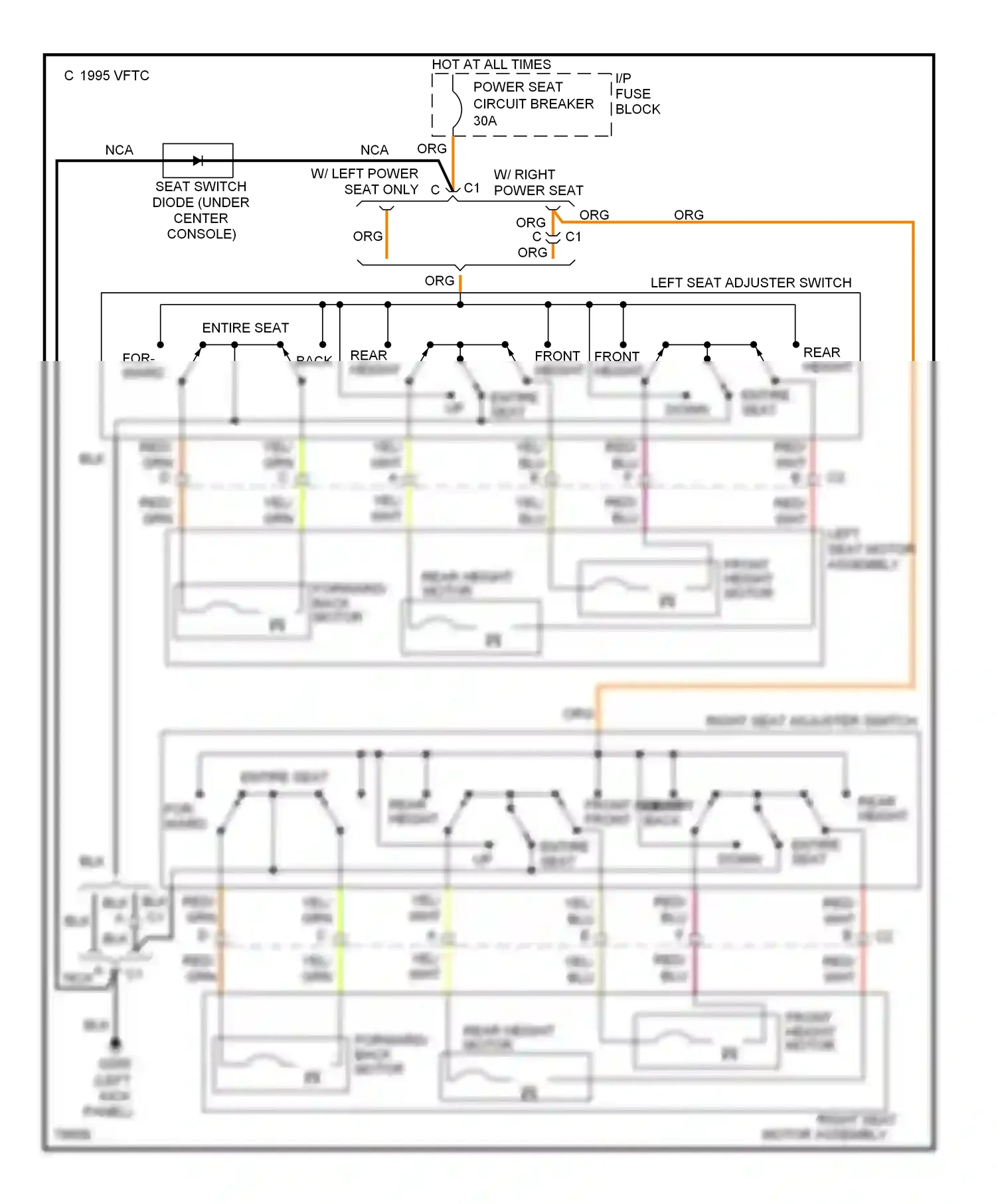 Chevrolet Corvette C4 (1984-1998) blu wiring diagram  (13 of 14)