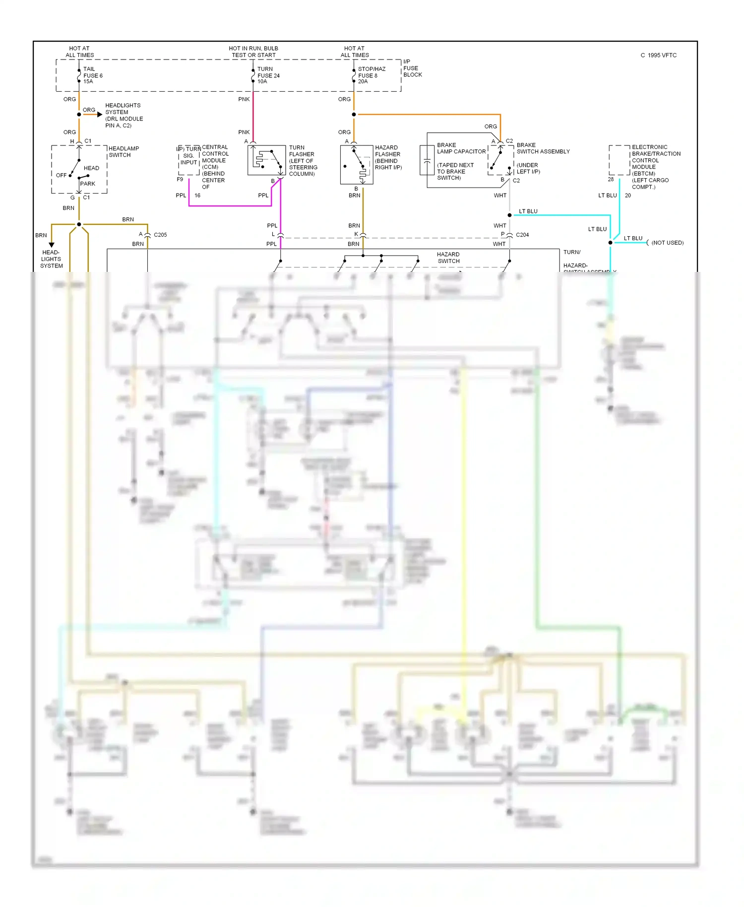 Chevrolet Corvette C4 (1984-1998) blu wiring diagram  (4 of 14)