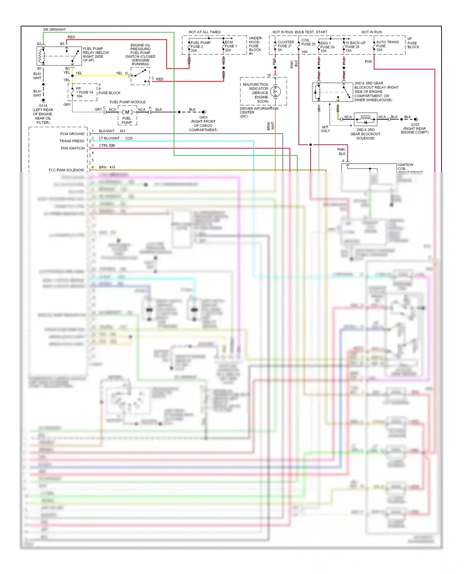 Chevrolet Corvette C4 (1984-1998) blu wiring diagram  (8 of 14)