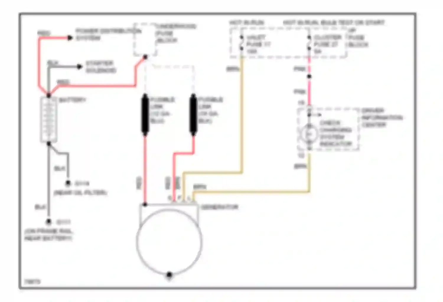 Wiring diagram check charging system indicator for Chevrolet Corvette C4 (1984-1998) (1 of 1)