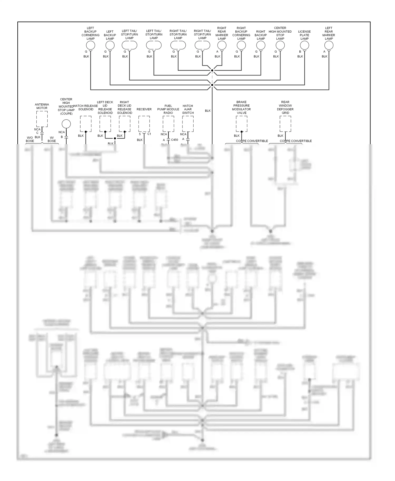 Chevrolet Corvette C4 (1984-1998) cigar lighter wiring diagram  (1 of 2)