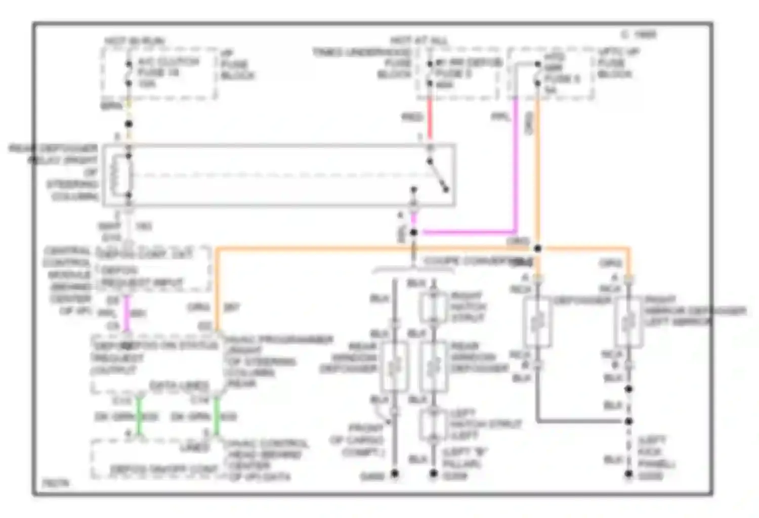 Wiring diagram defog on/off cont. for Chevrolet Corvette C4 (1984-1998) (1 of 1)
