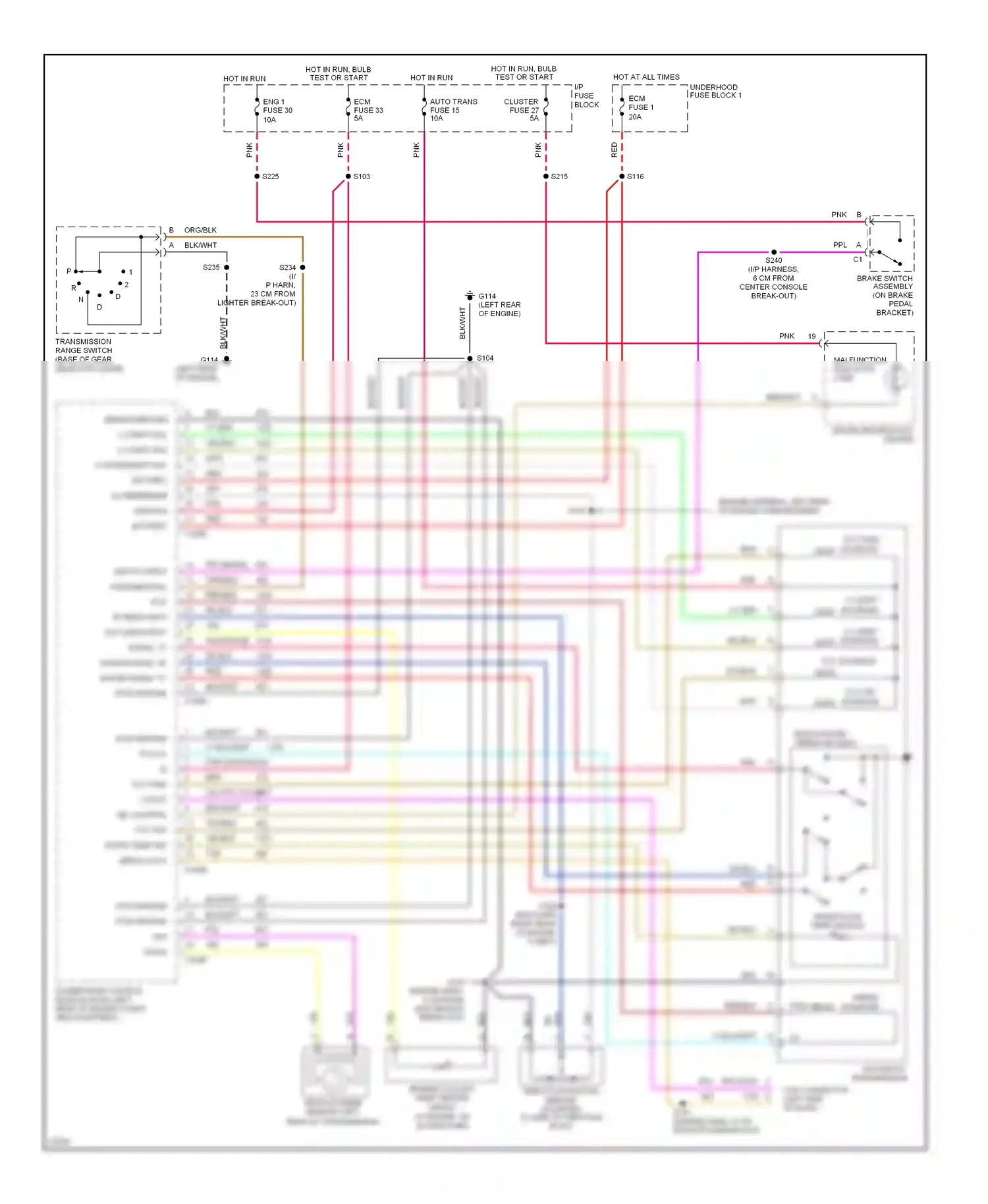 Chevrolet Corvette C4 (1984-1998) mil control wiring diagram  (1 of 2)